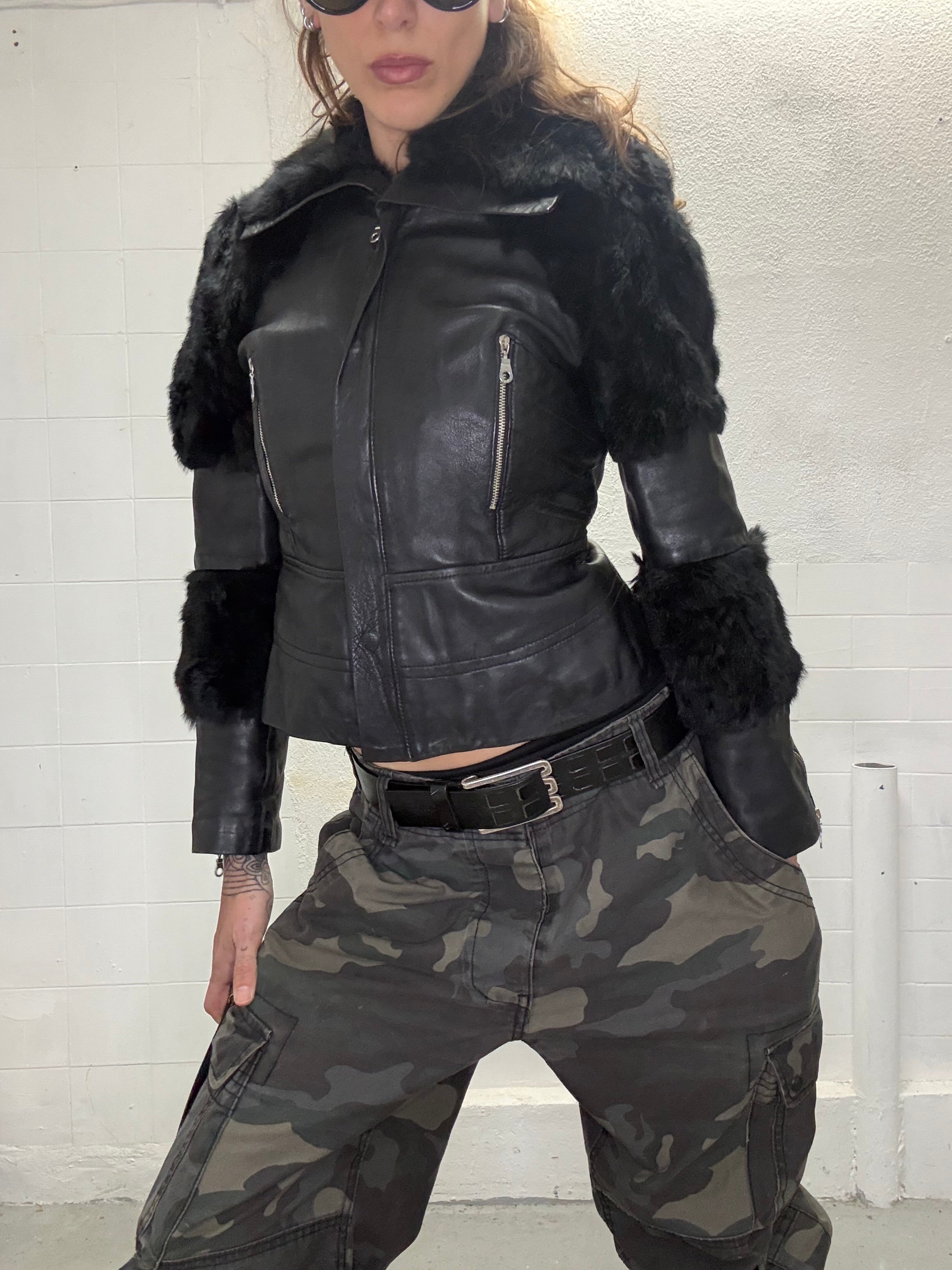 092 REAL FUR & LEATHER JACKET