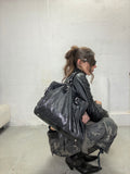 075 VINTAGE BLACK LEATHER BAG