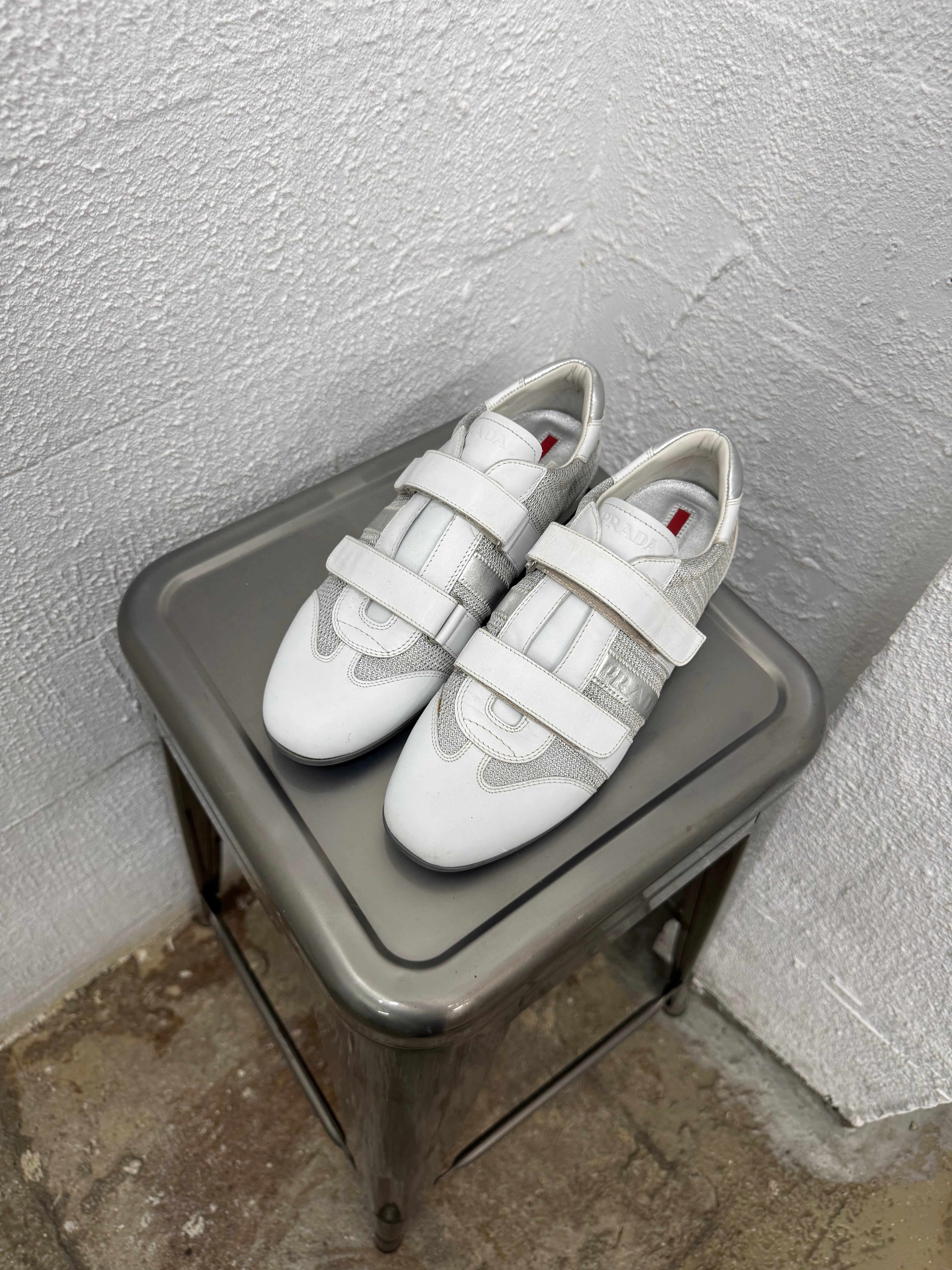 0108 VINTAGE METALIC PRADA SNEAKERS