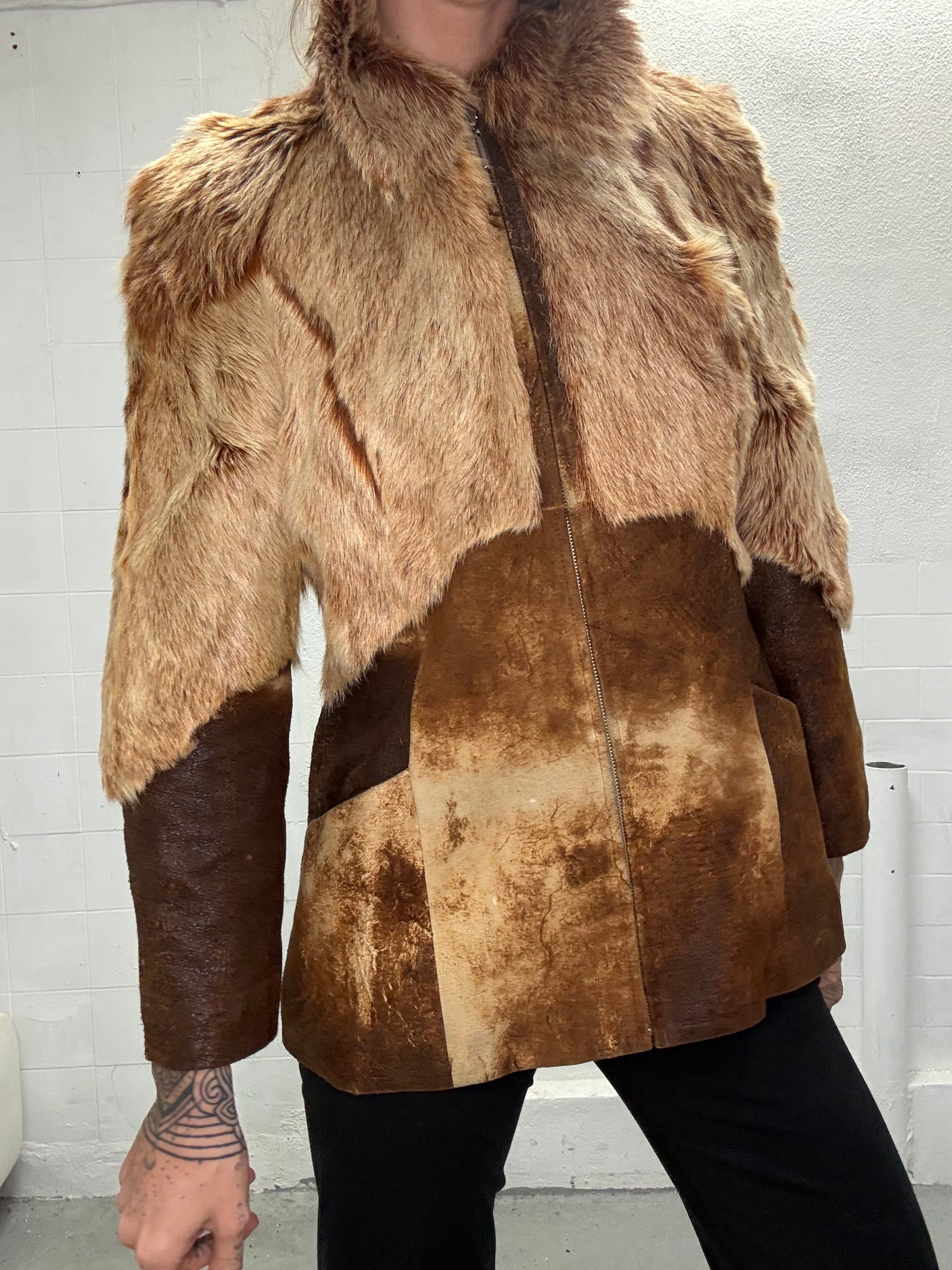073 REAL FUR CAMEL JACKET