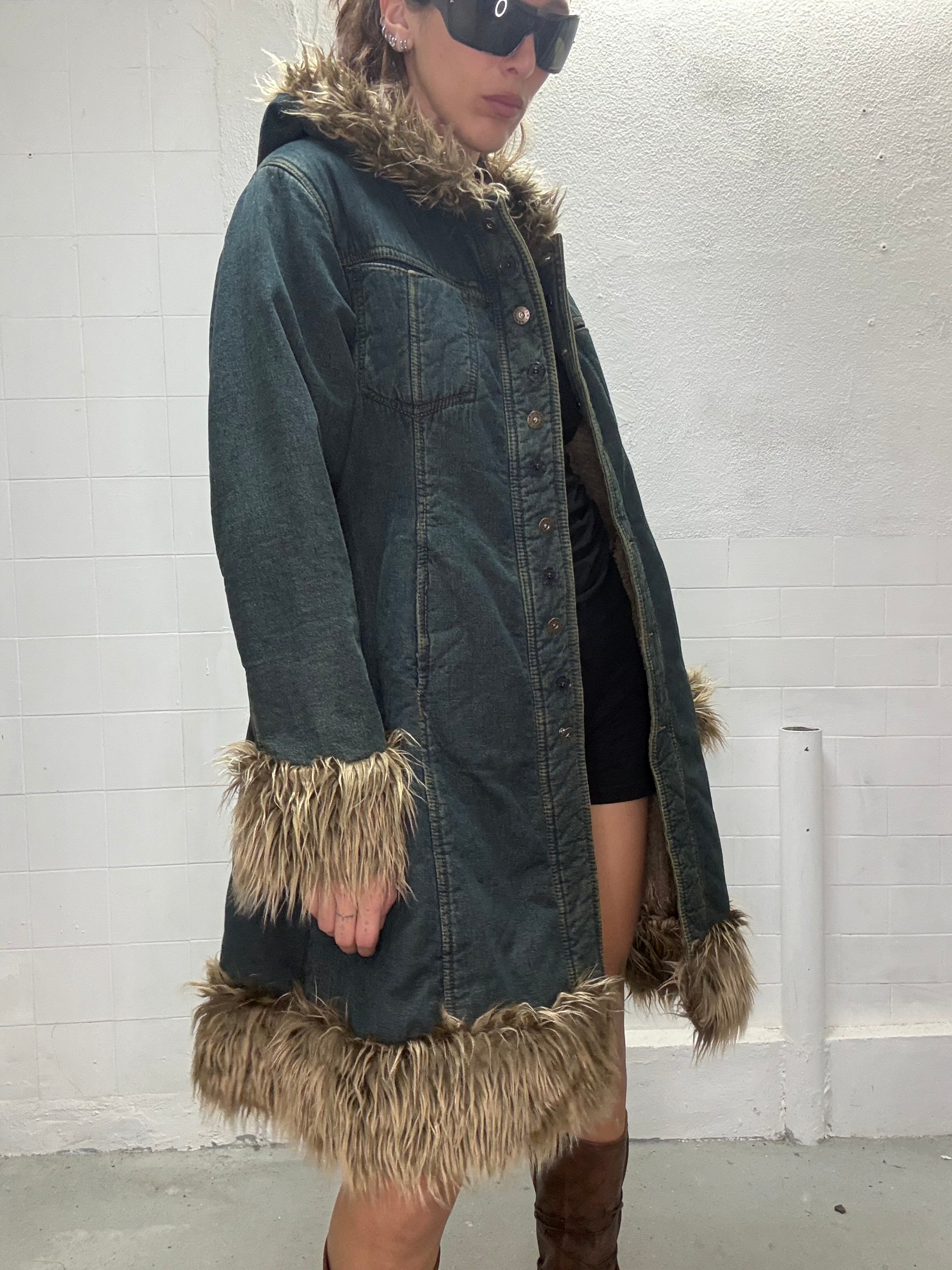 066 DENIM AFHGAN COAT
