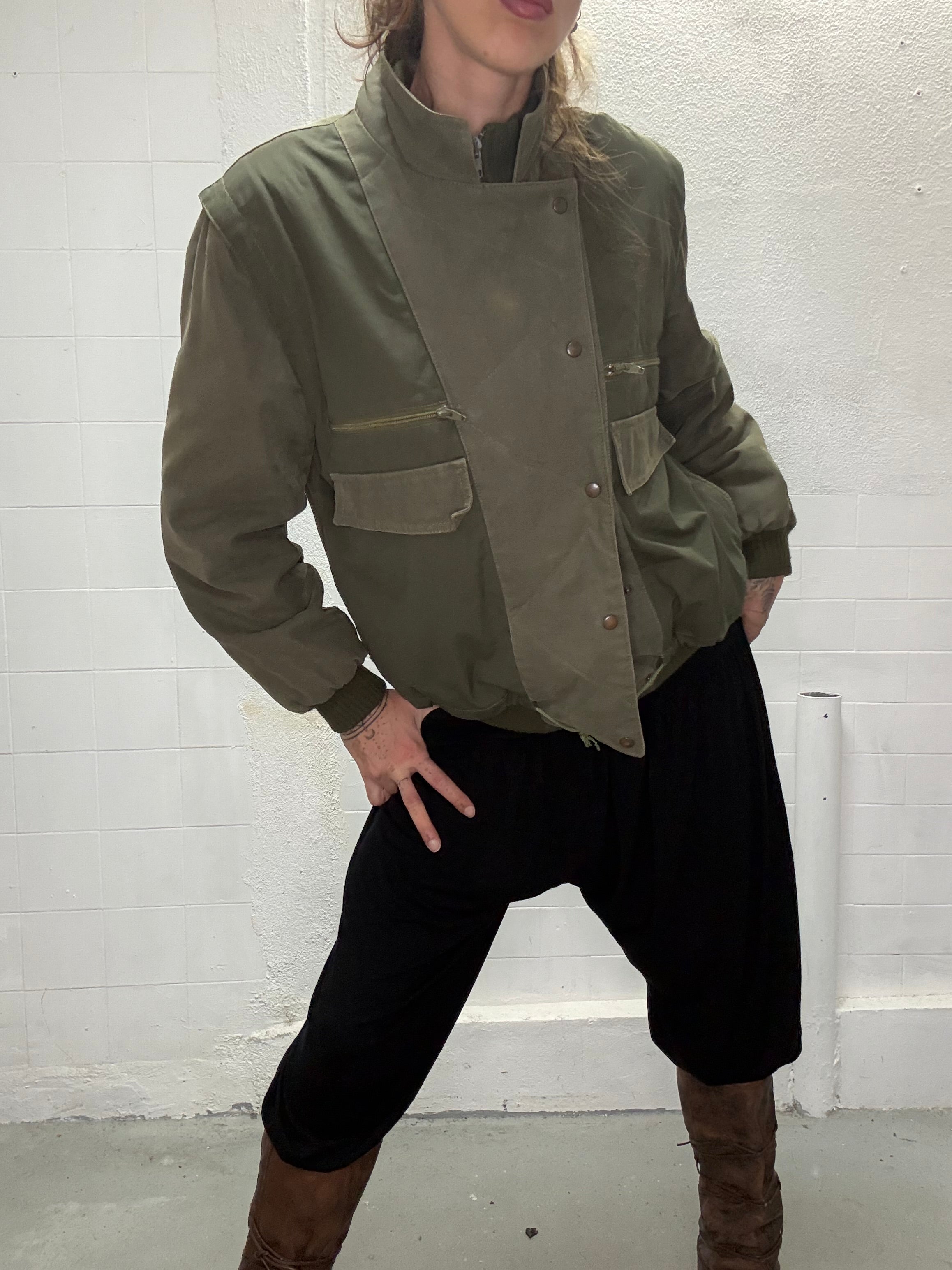 087 UNIQUE MILITARY ASYMMETRICAL JACKET