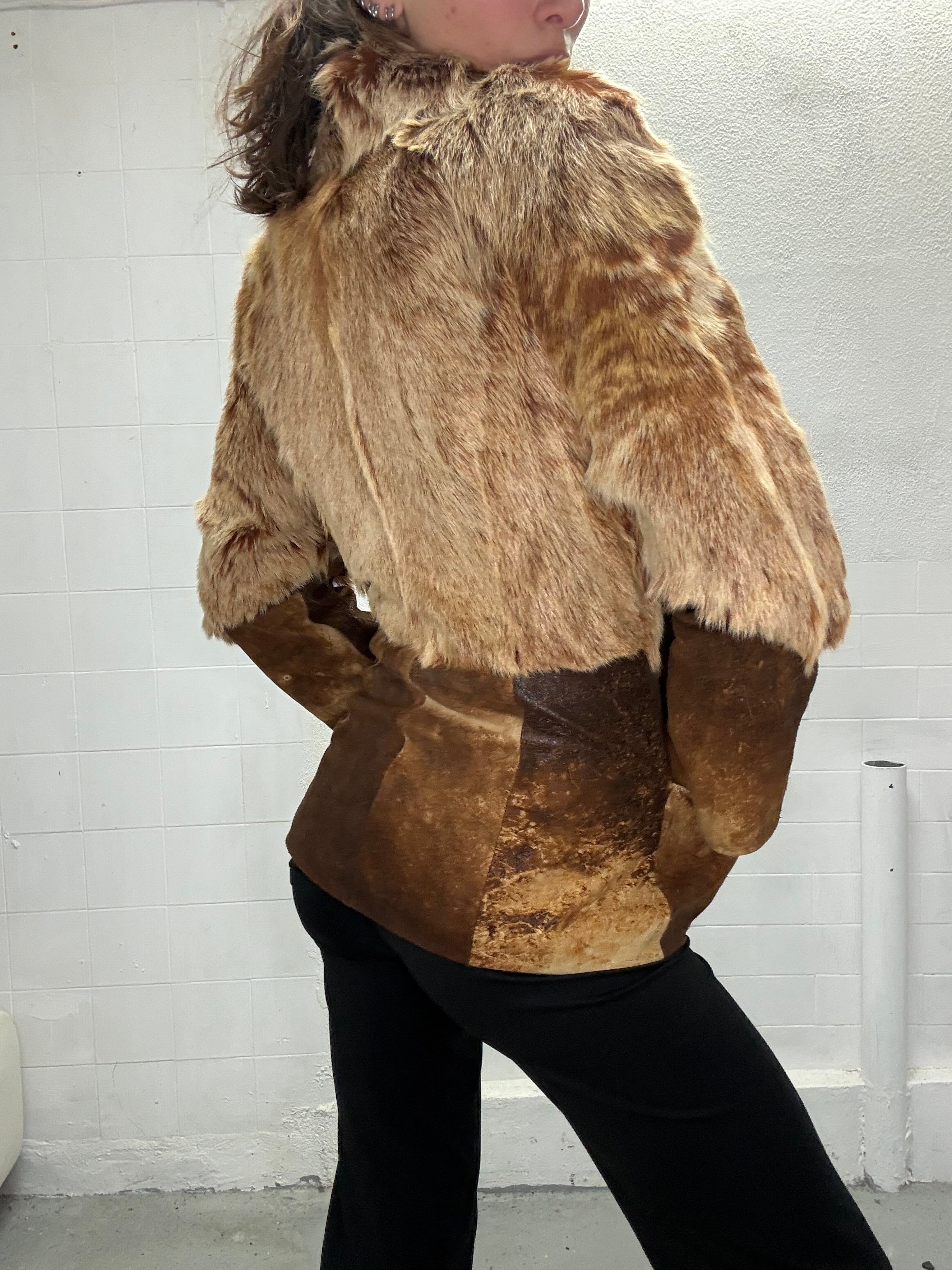 073 REAL FUR CAMEL JACKET