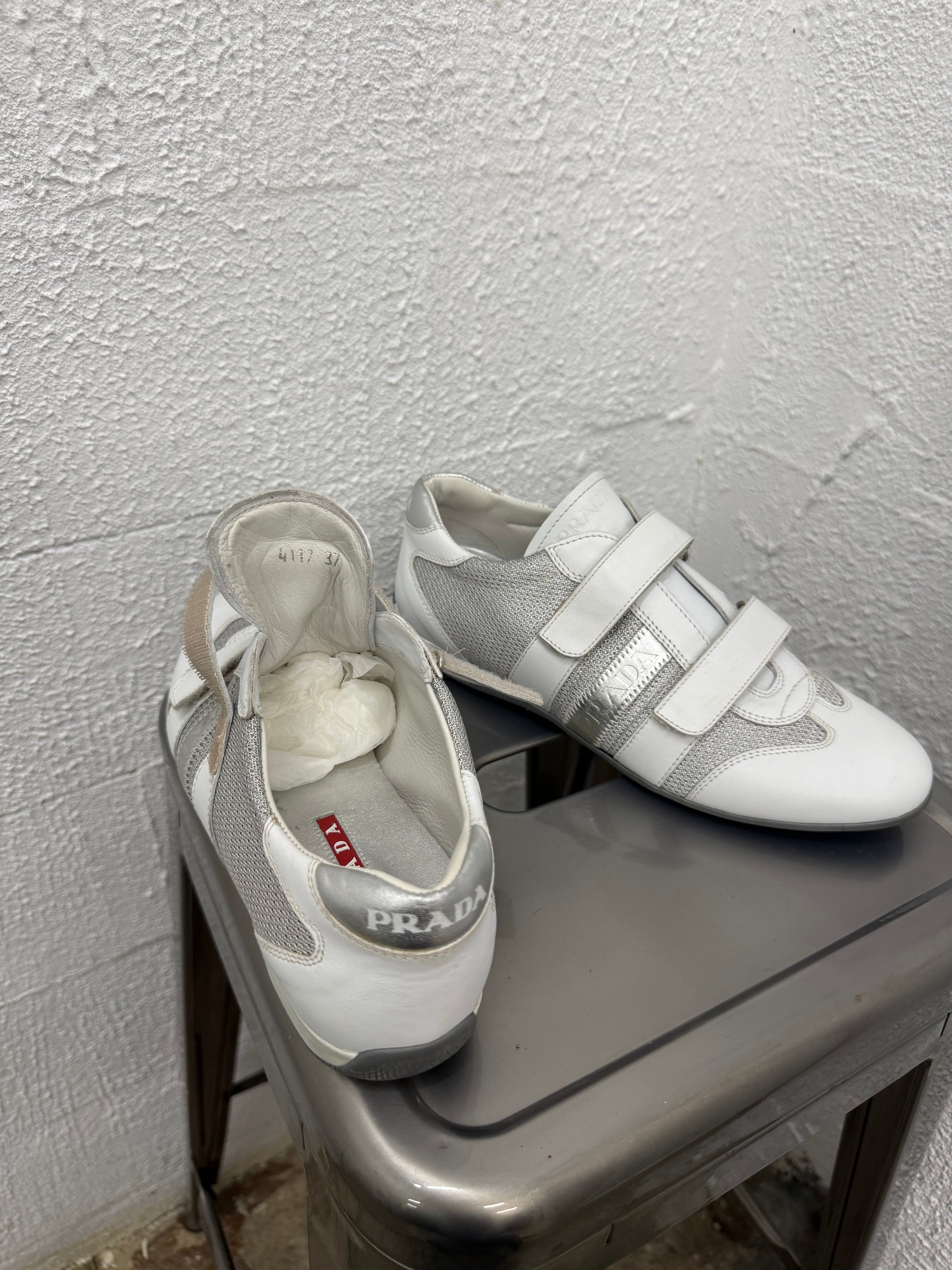 0108 VINTAGE METALIC PRADA SNEAKERS