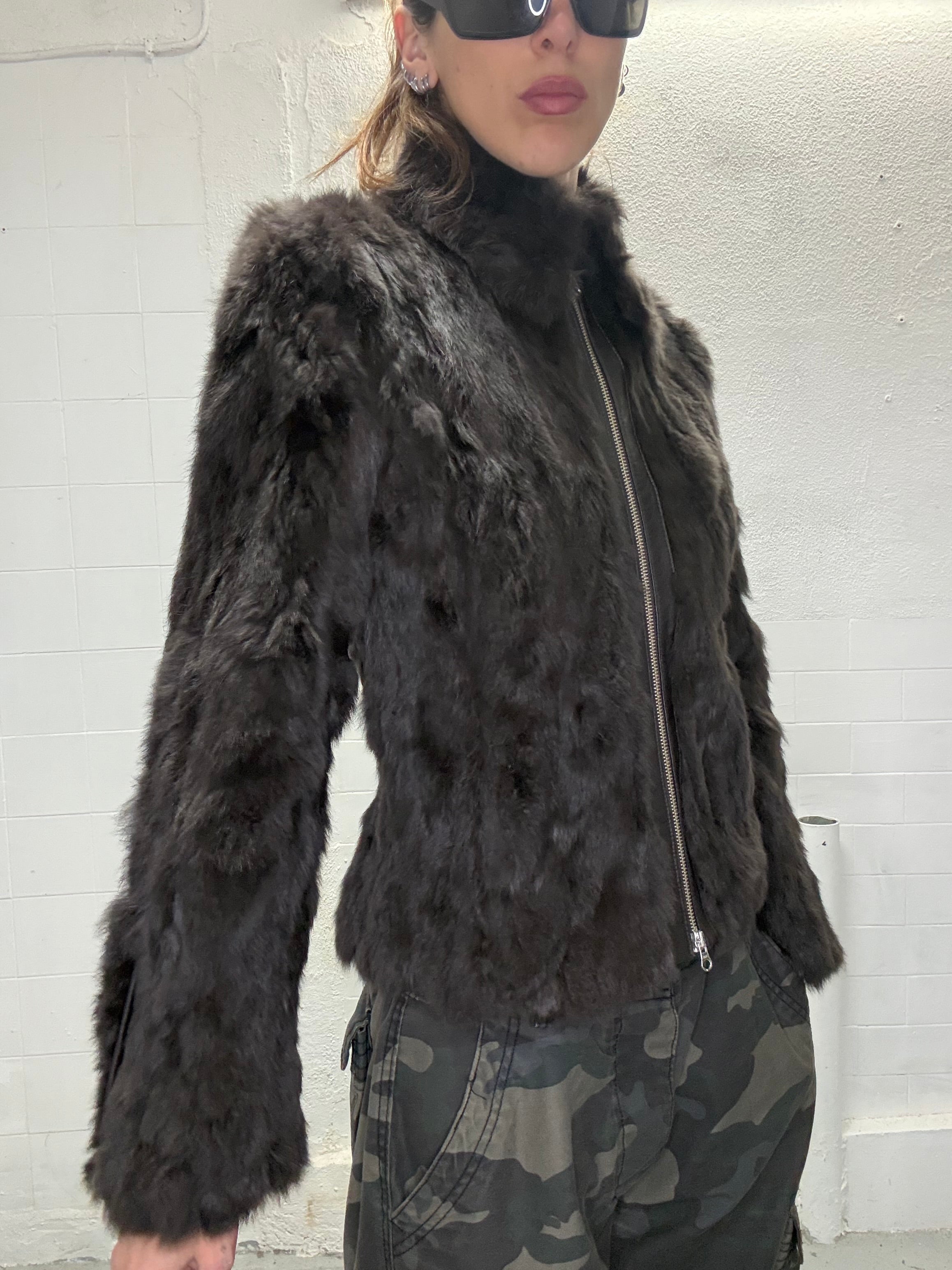 080 REAL FUR DARK CHOC JACKET