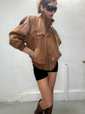 0102 HIGH NECK REAL LEATHER JACKET