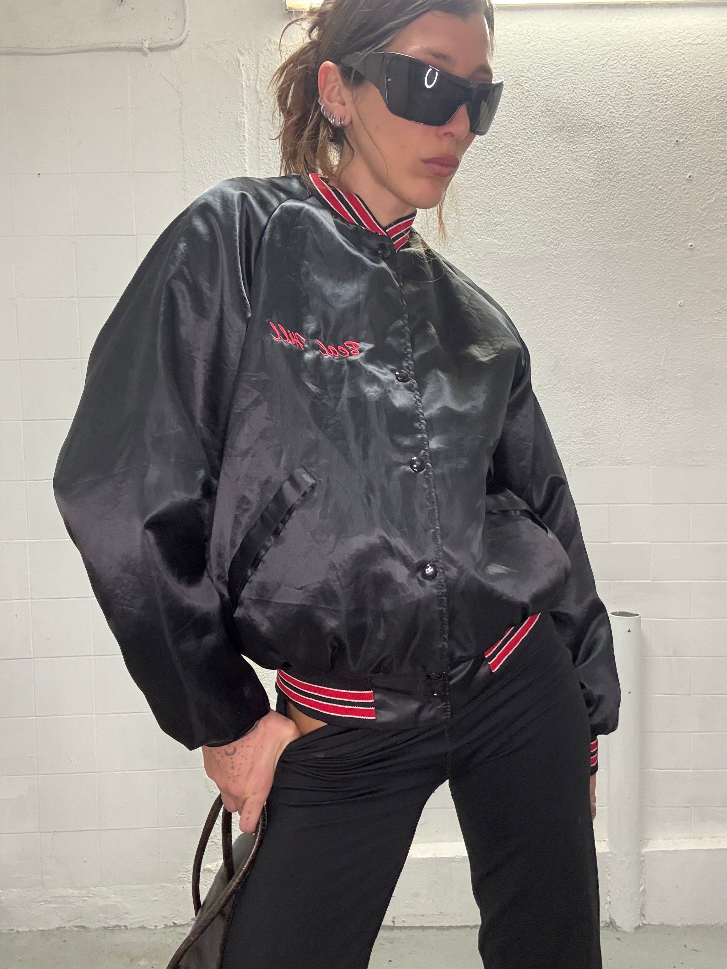 069 VINTAGE SATIN BOMBER JACKET