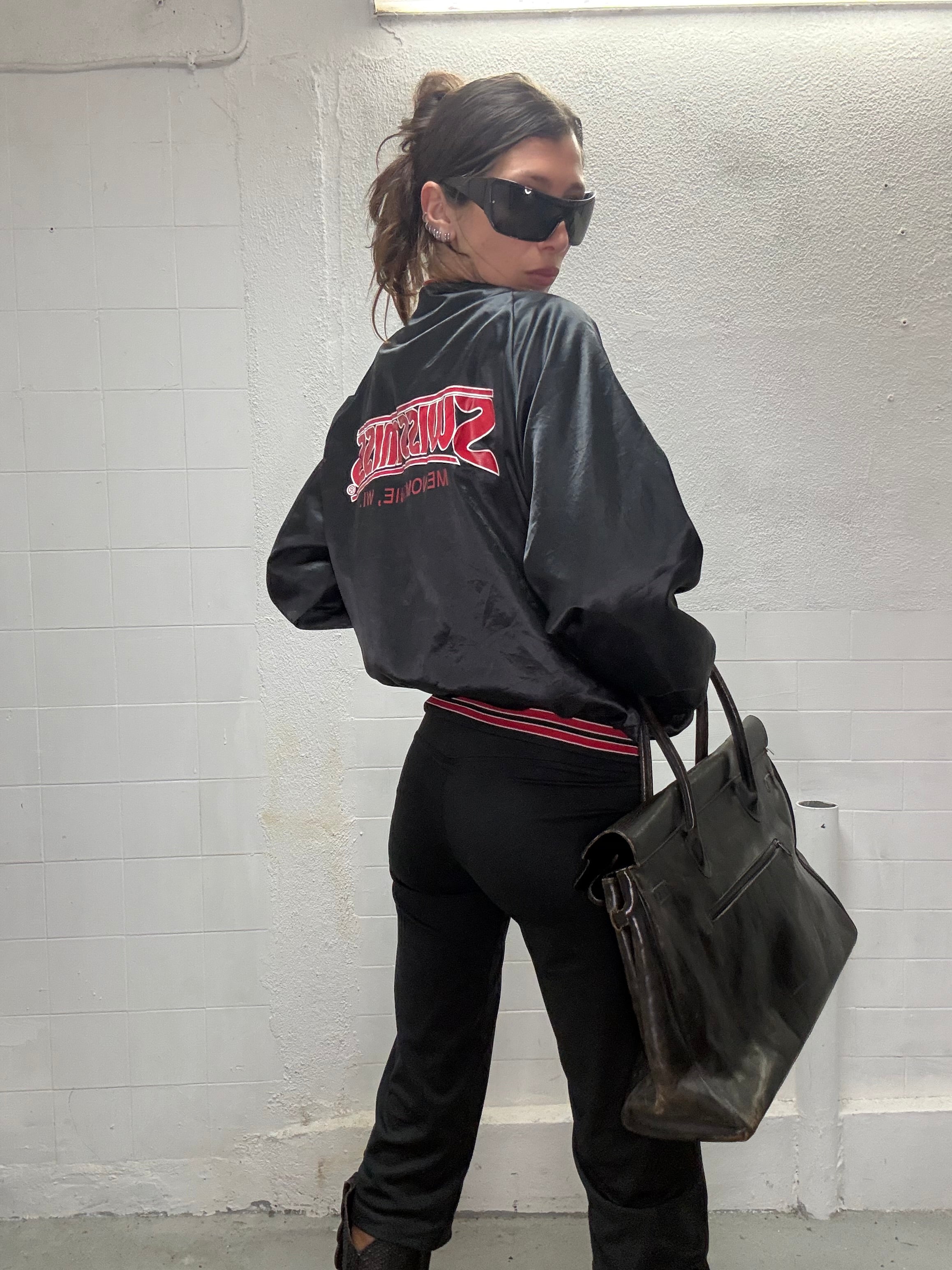 069 VINTAGE SATIN BOMBER JACKET