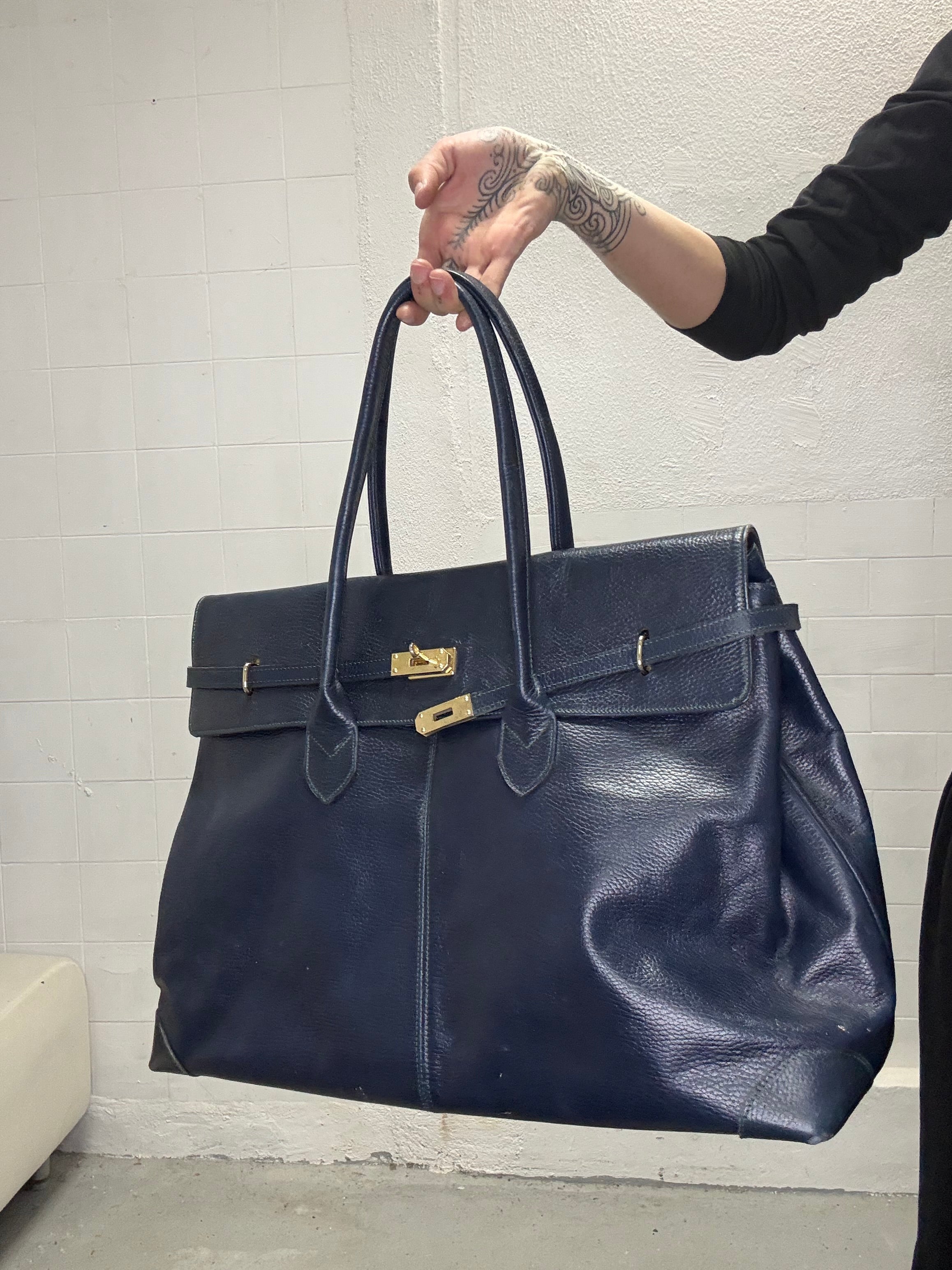 0104 FIRKIN NAVY BLUE REAL LEATHER
