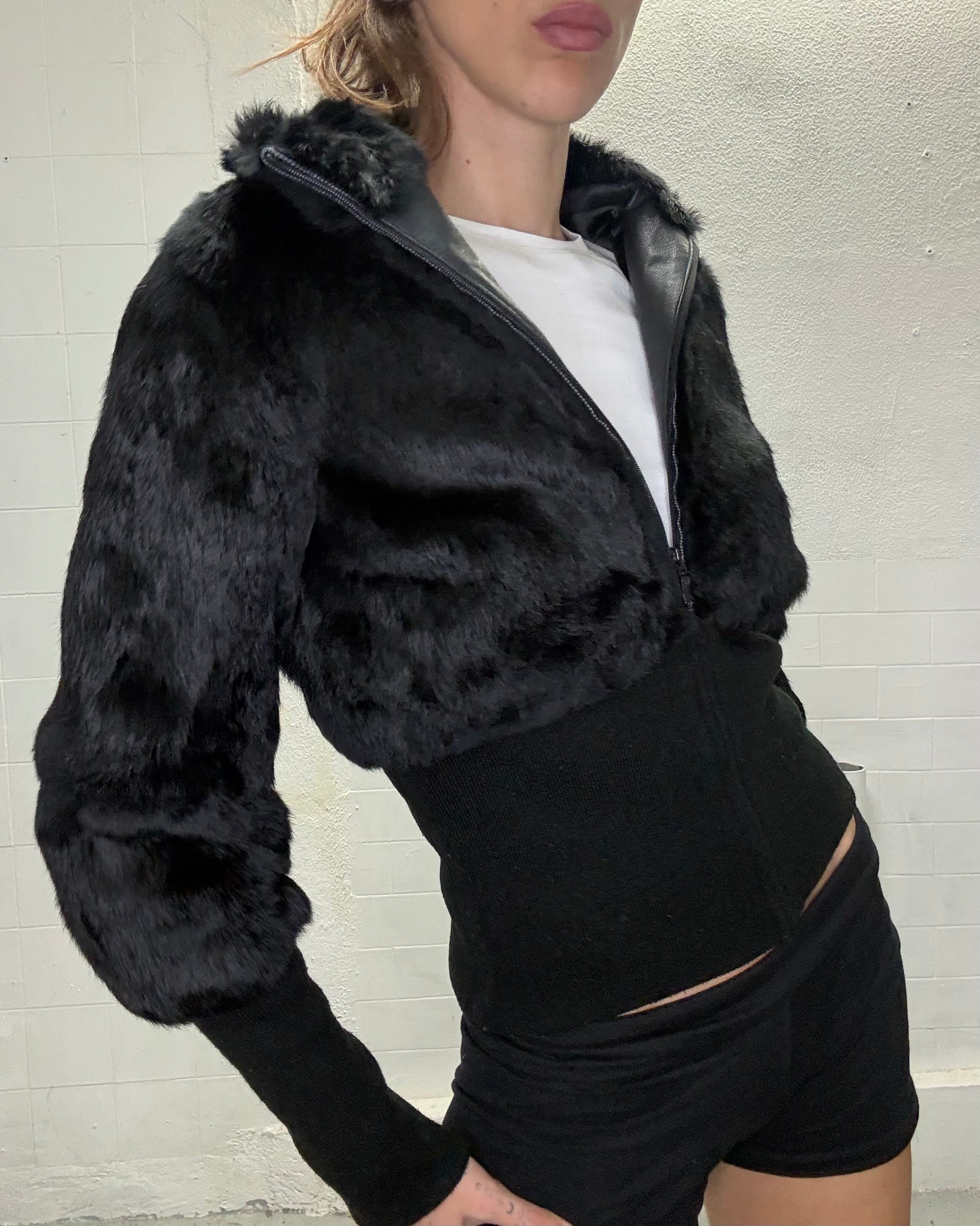 094 REAL FUR BLACK JACKET
