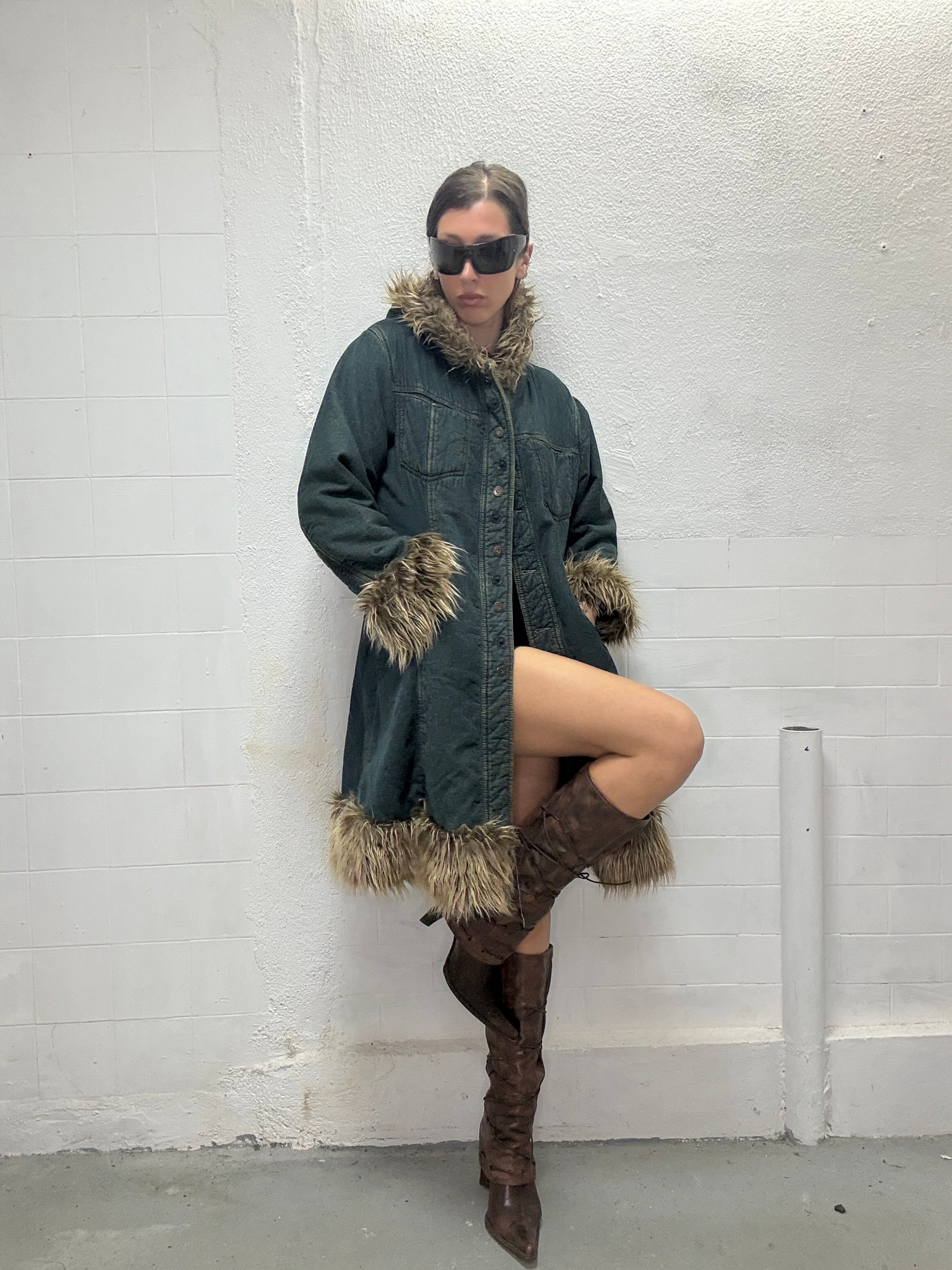 066 DENIM AFHGAN COAT