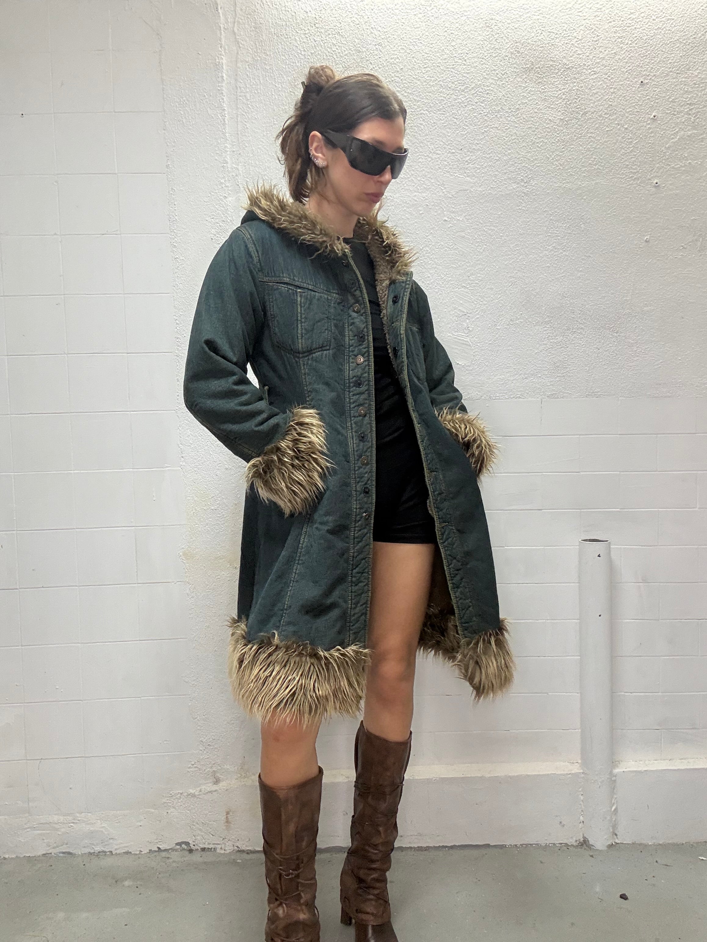 066 DENIM AFHGAN COAT
