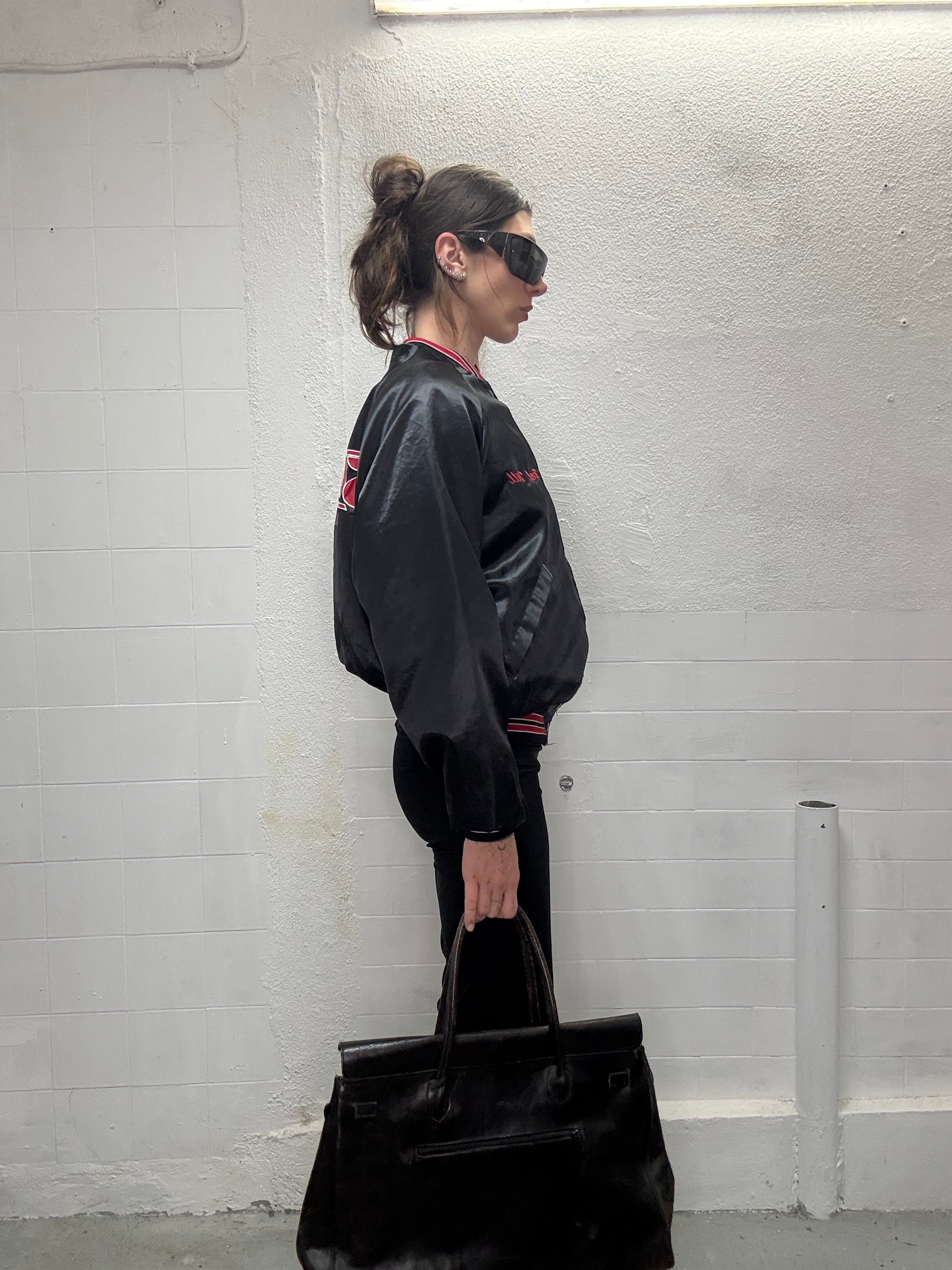 069 VINTAGE SATIN BOMBER JACKET