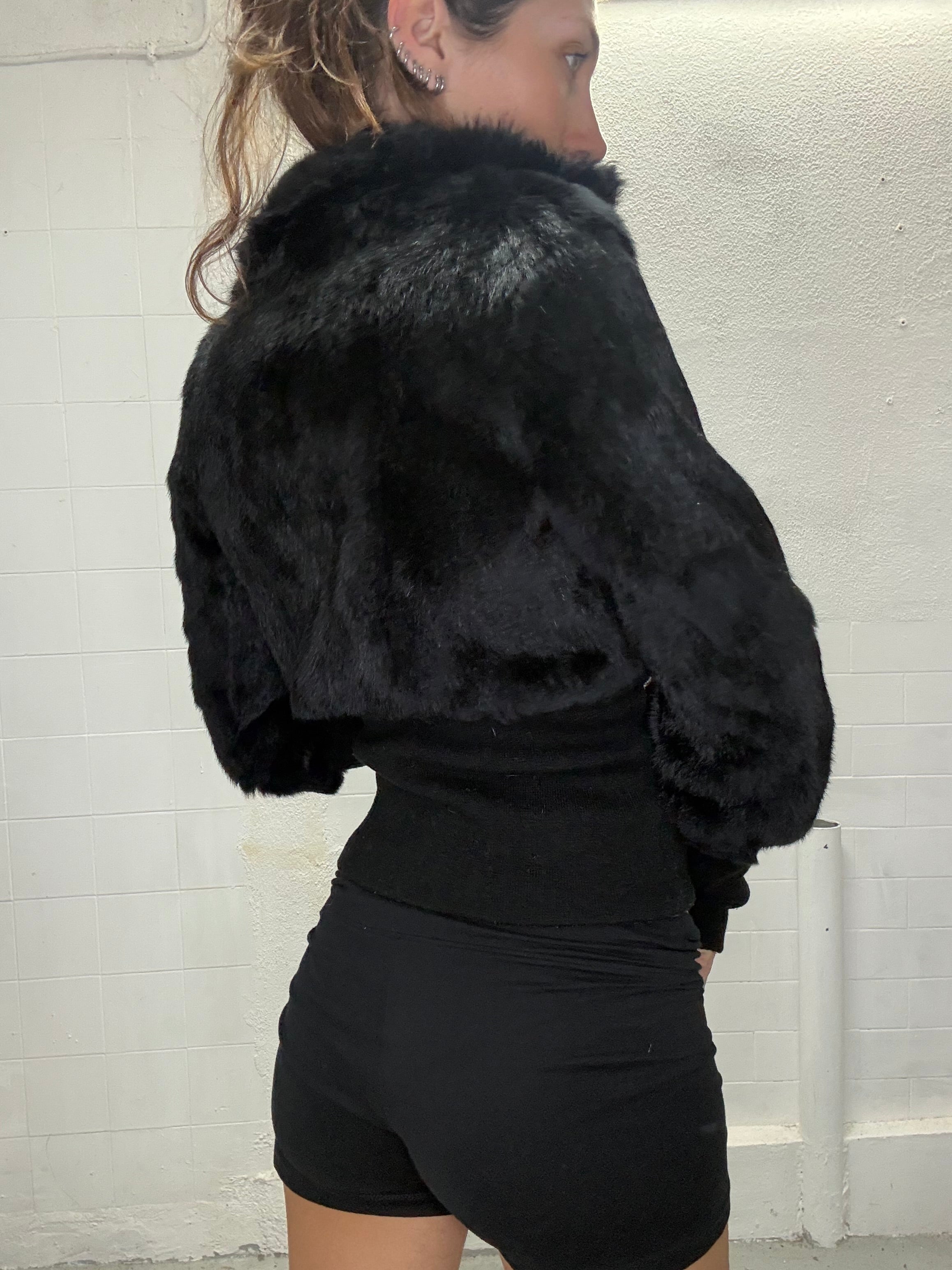 094 REAL FUR BLACK JACKET