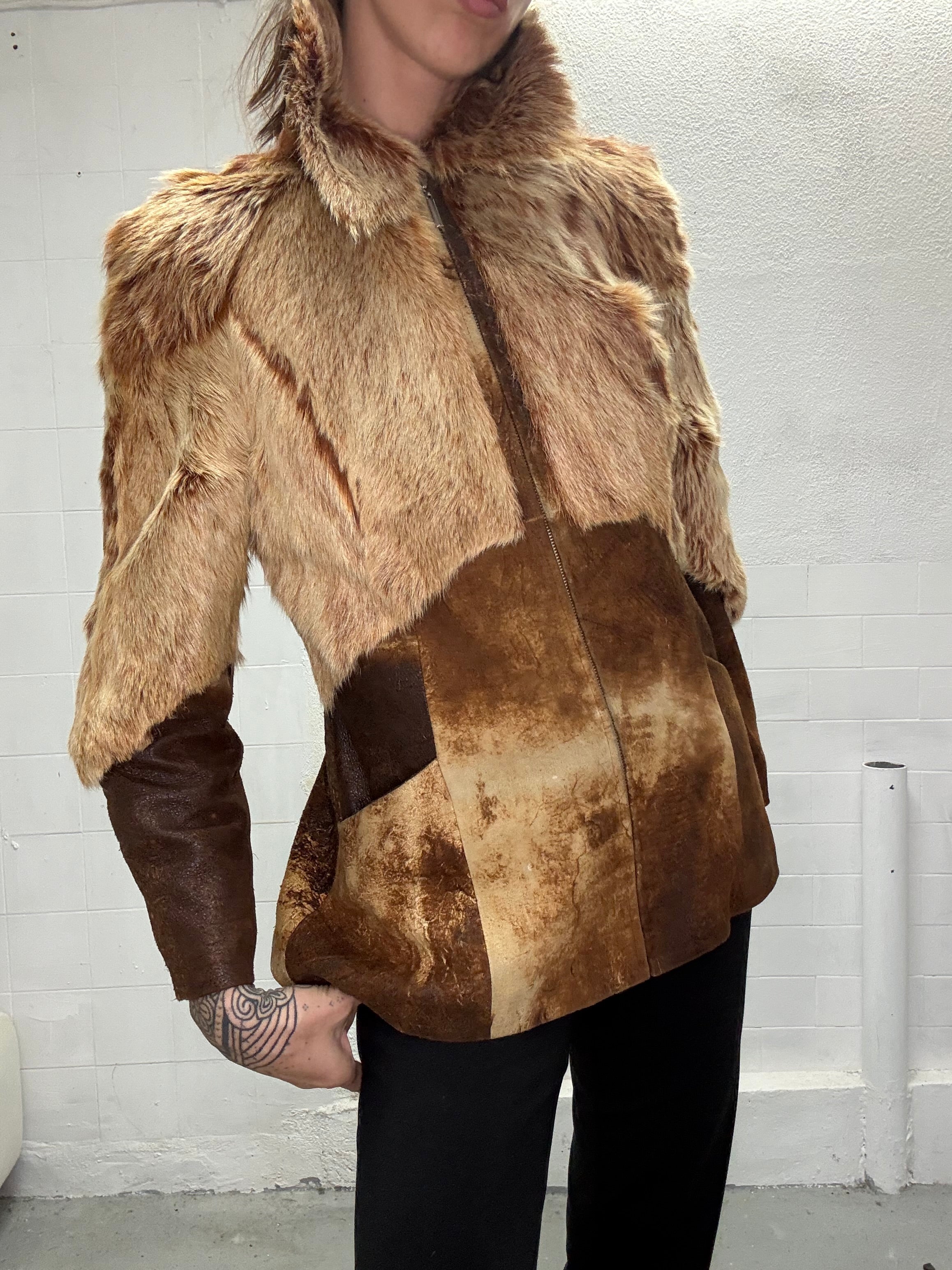 073 REAL FUR CAMEL JACKET