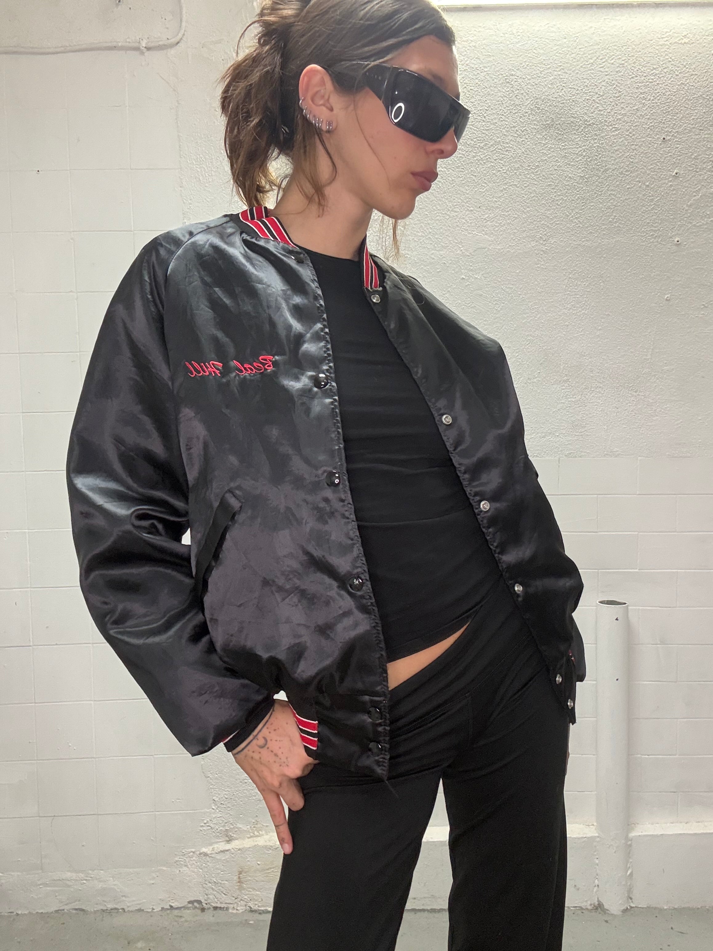 069 VINTAGE SATIN BOMBER JACKET