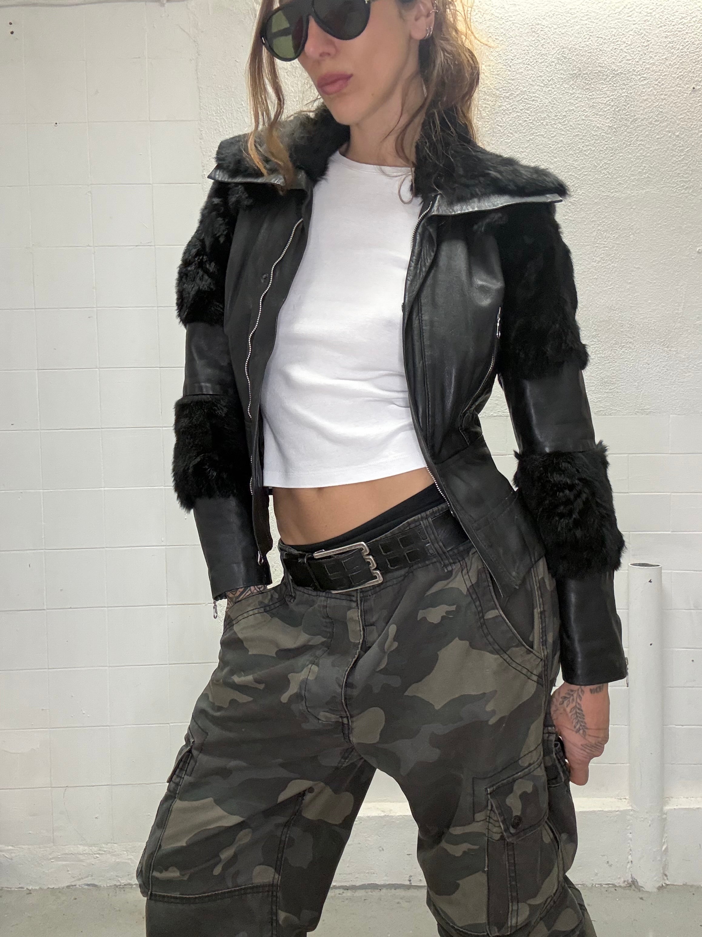 092 REAL FUR & LEATHER JACKET
