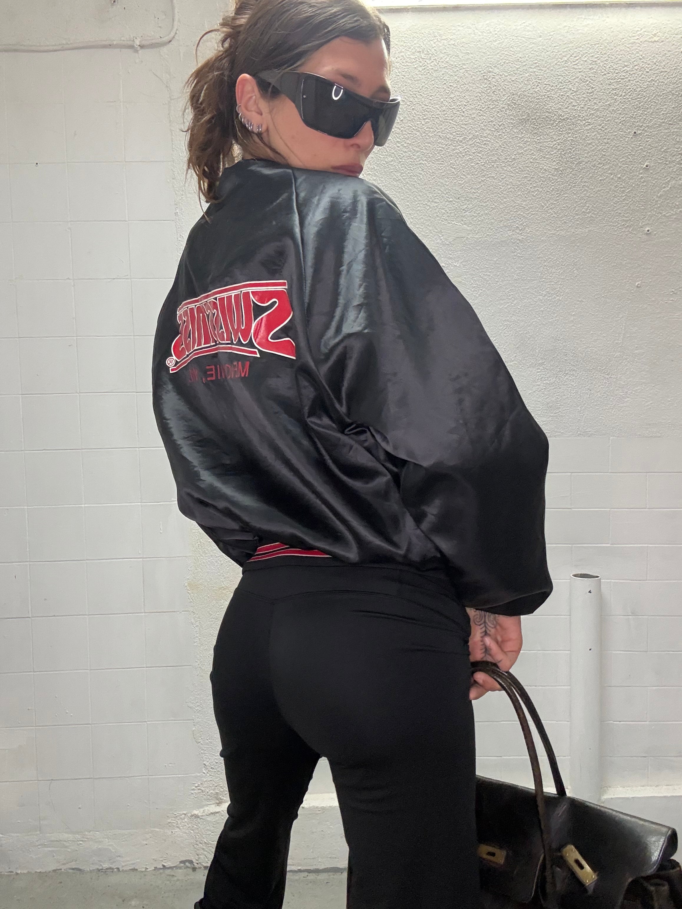 069 VINTAGE SATIN BOMBER JACKET