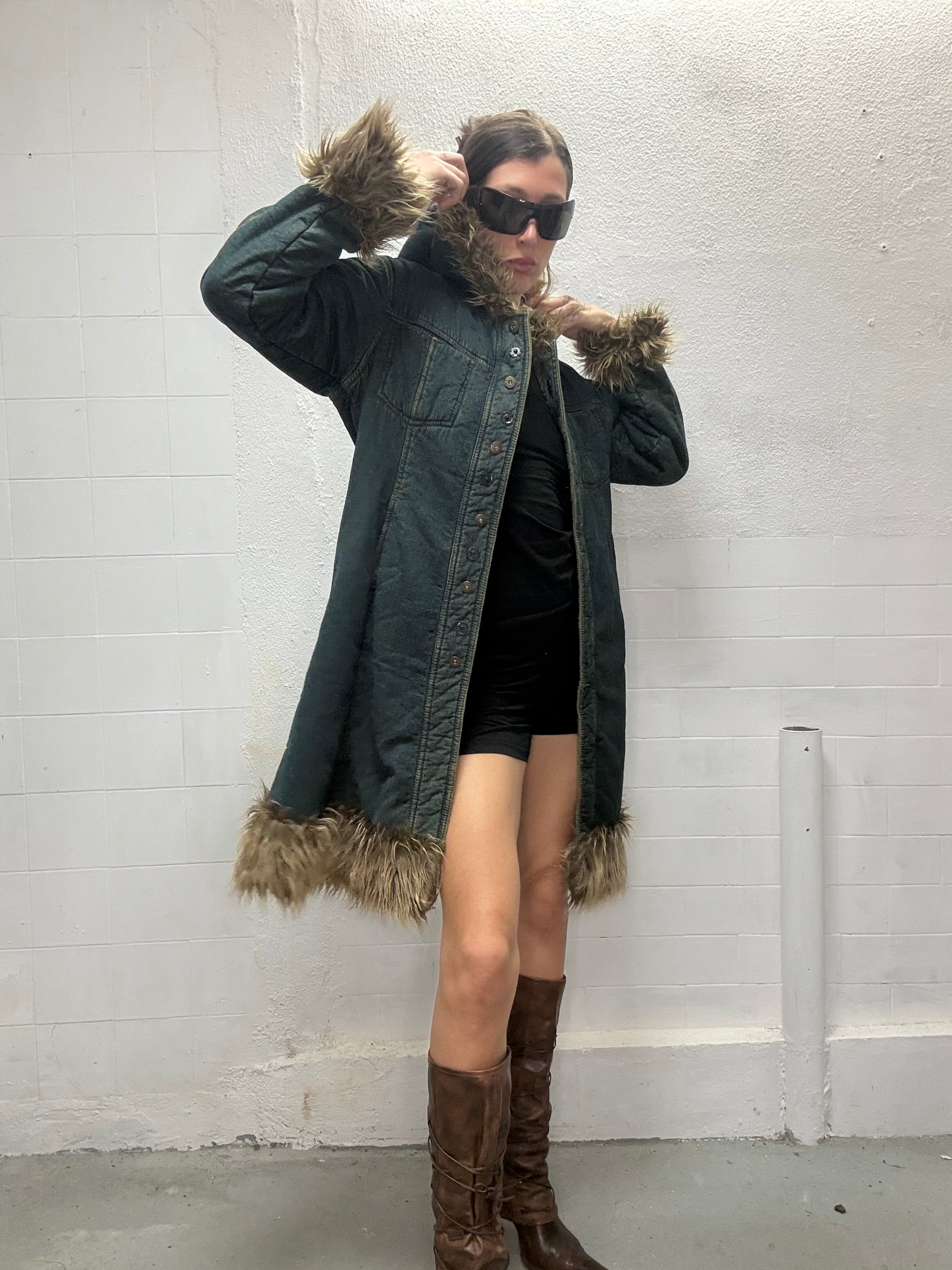 066 DENIM AFHGAN COAT