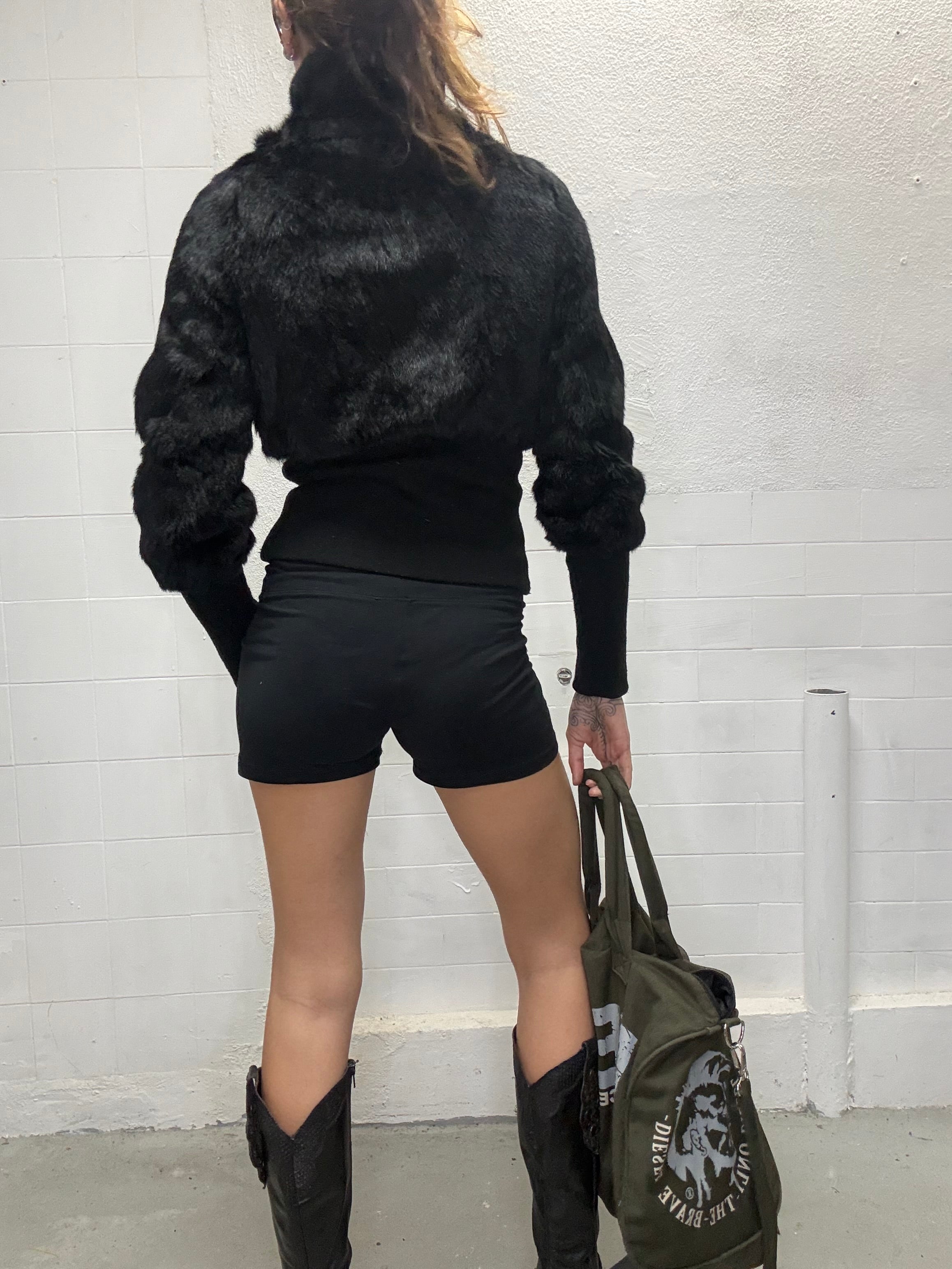 094 REAL FUR BLACK JACKET