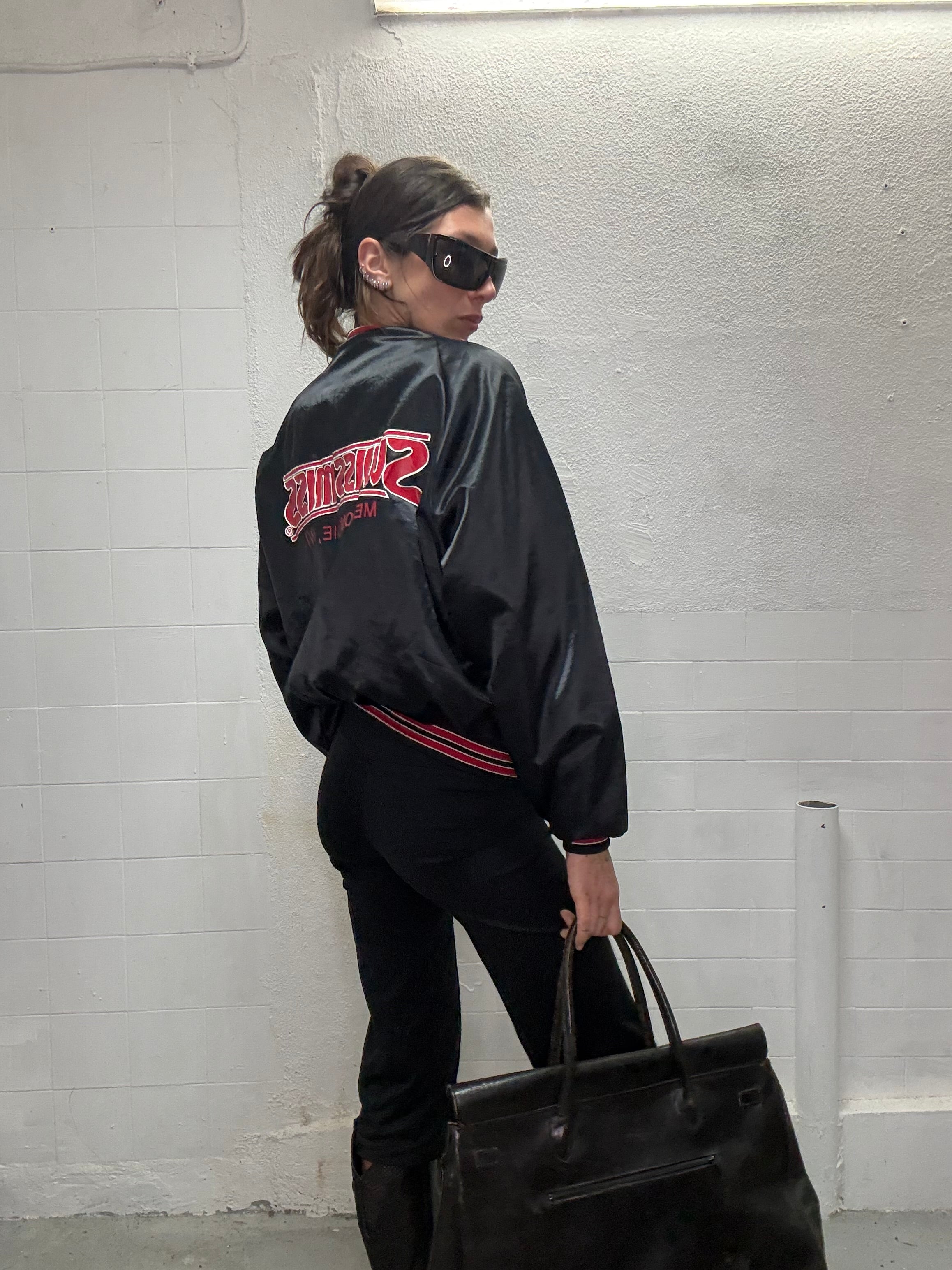 069 VINTAGE SATIN BOMBER JACKET