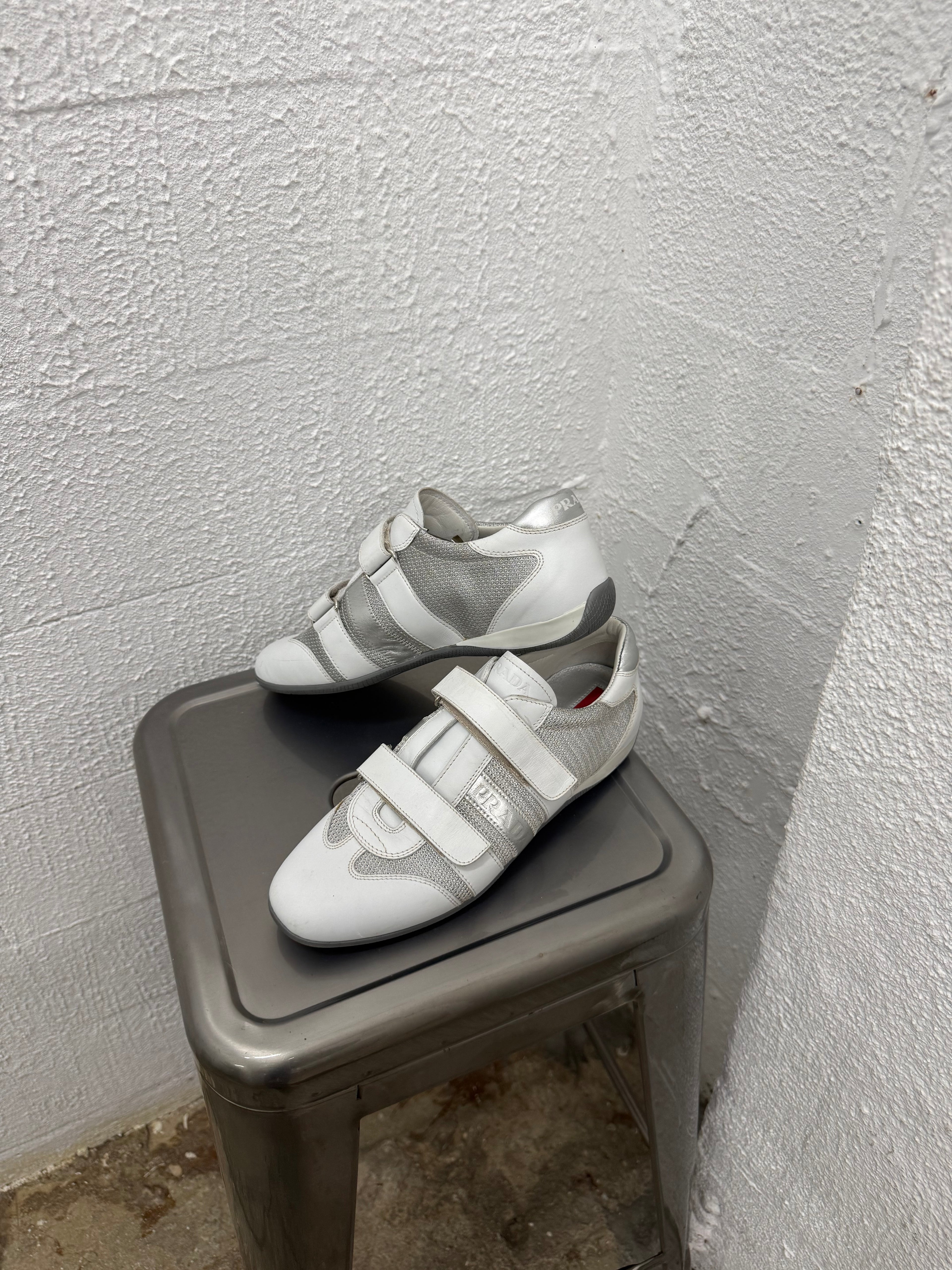 0108 VINTAGE METALIC PRADA SNEAKERS