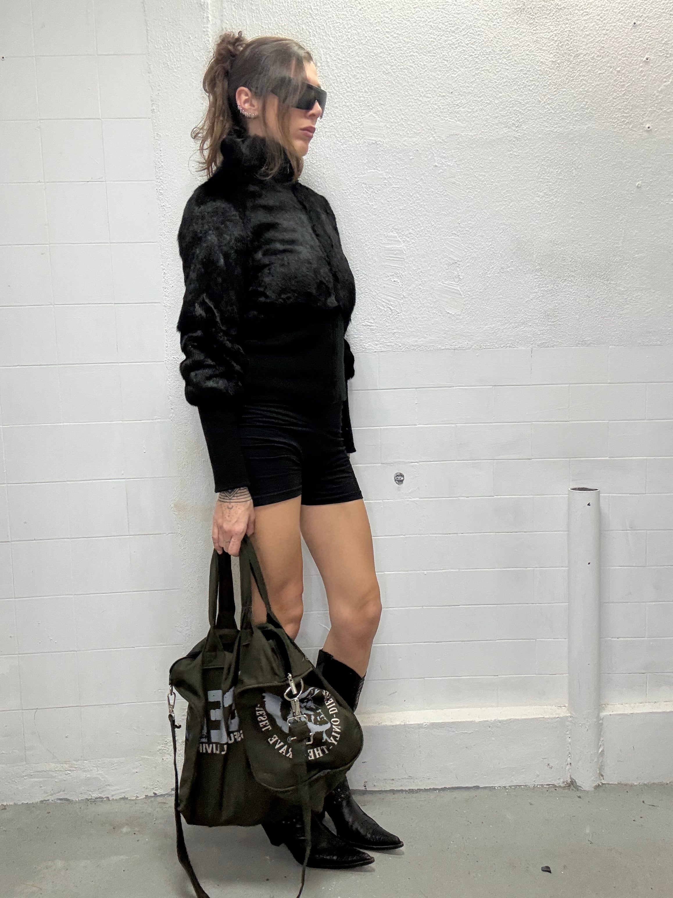 094 REAL FUR BLACK JACKET