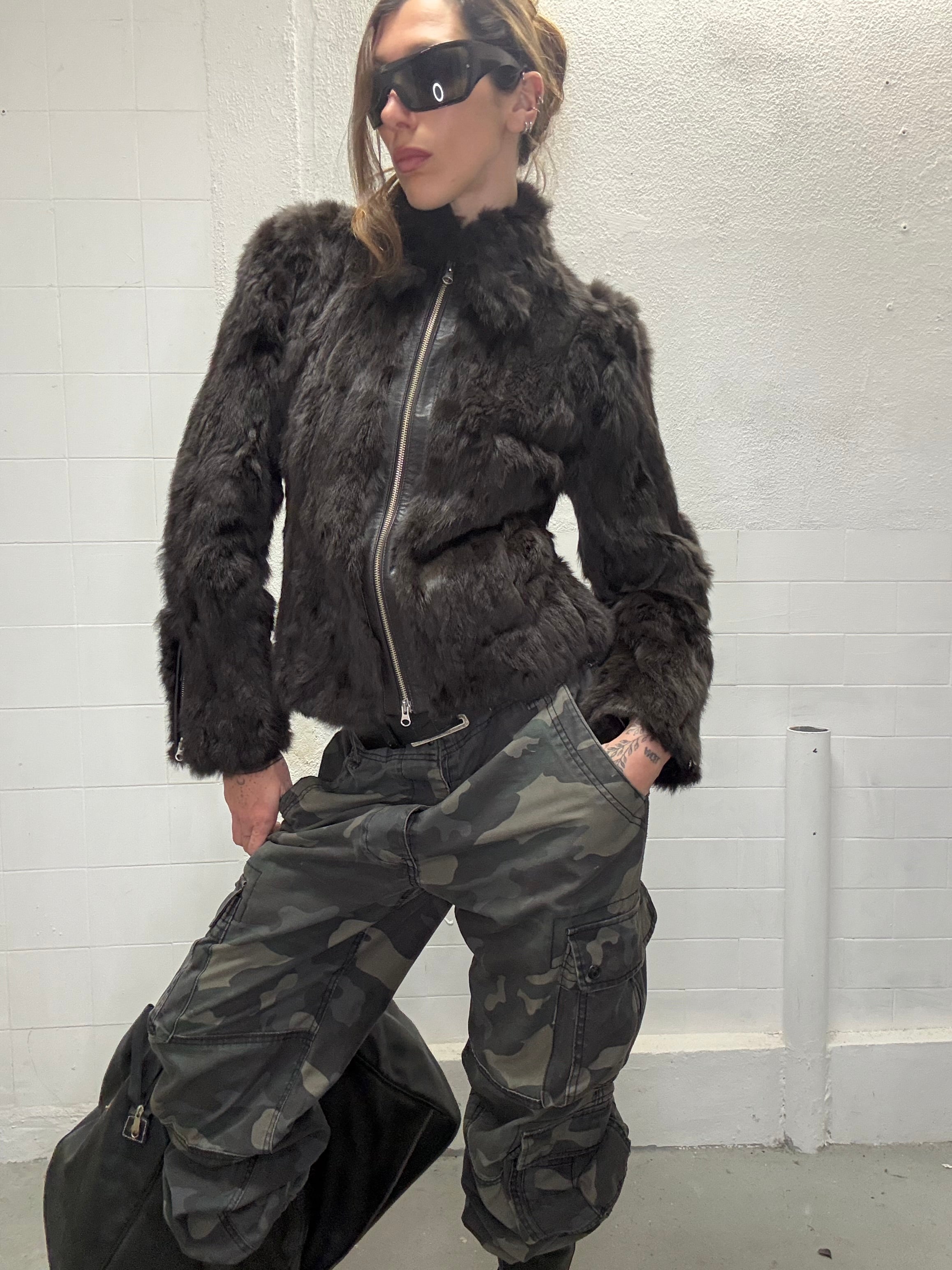 080 REAL FUR DARK CHOC JACKET