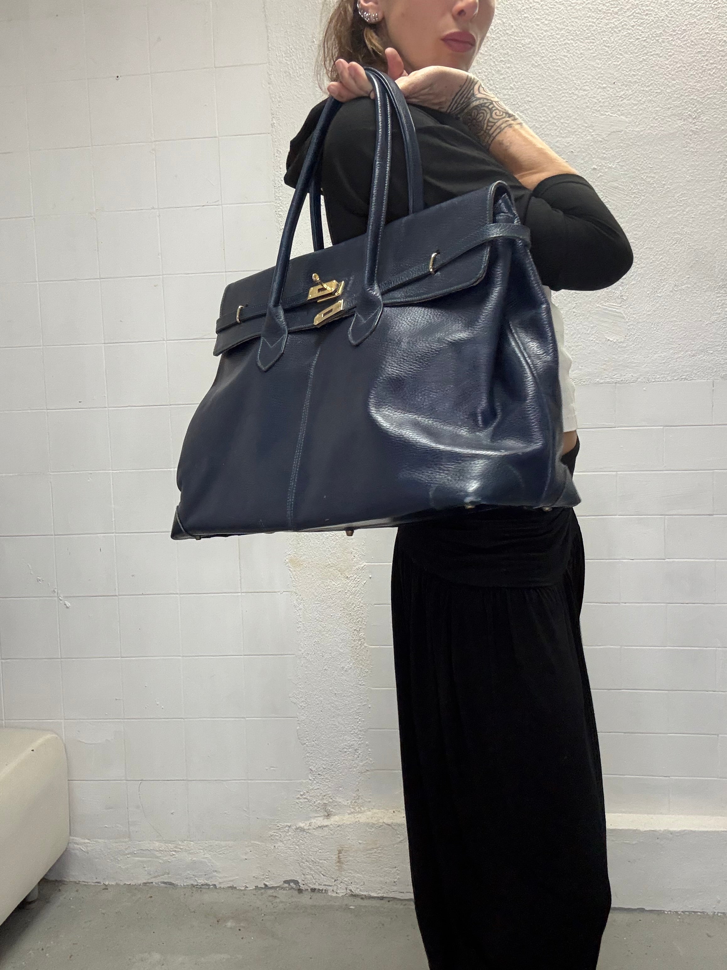 0104 FIRKIN NAVY BLUE REAL LEATHER