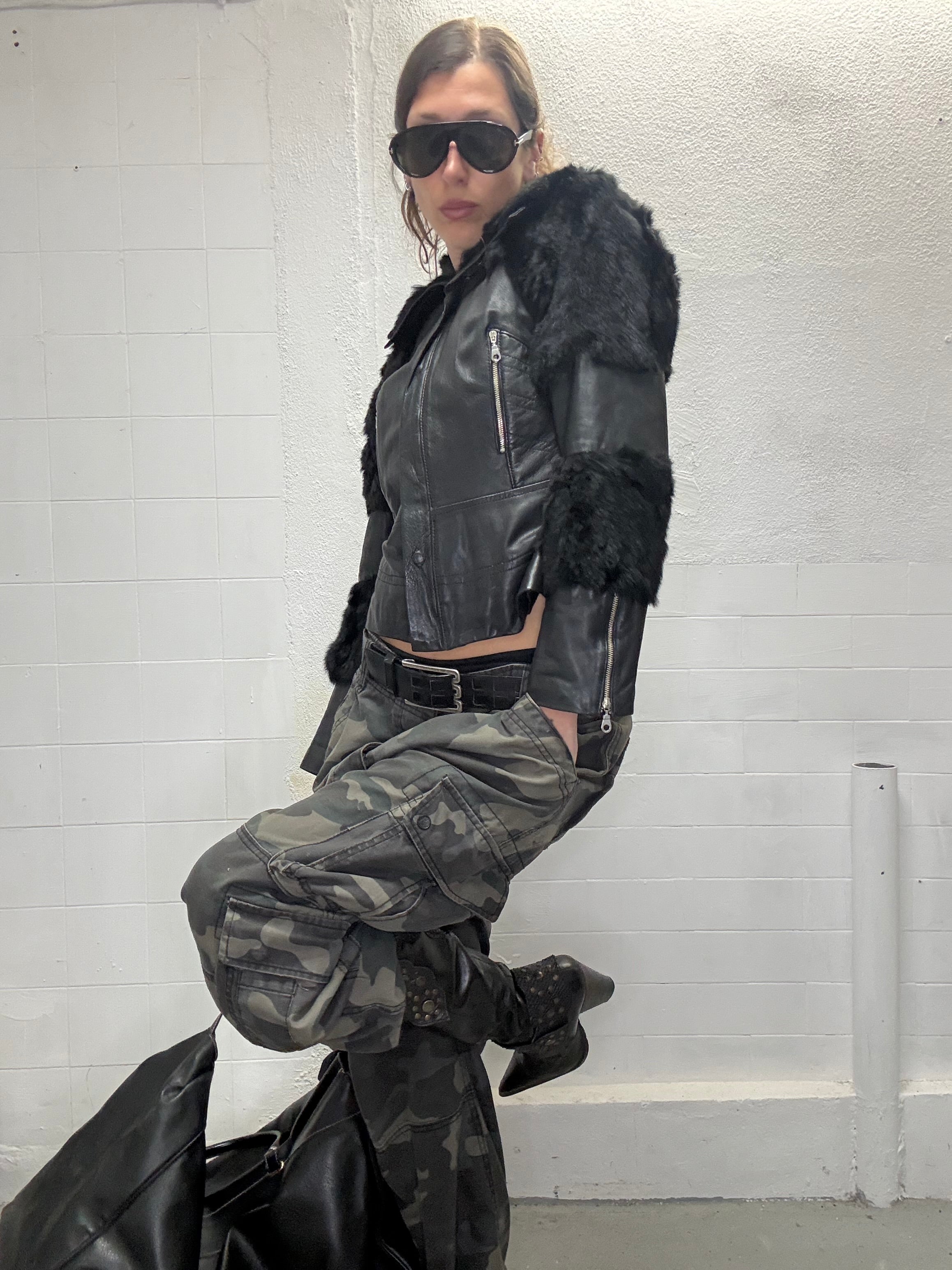 092 REAL FUR & LEATHER JACKET