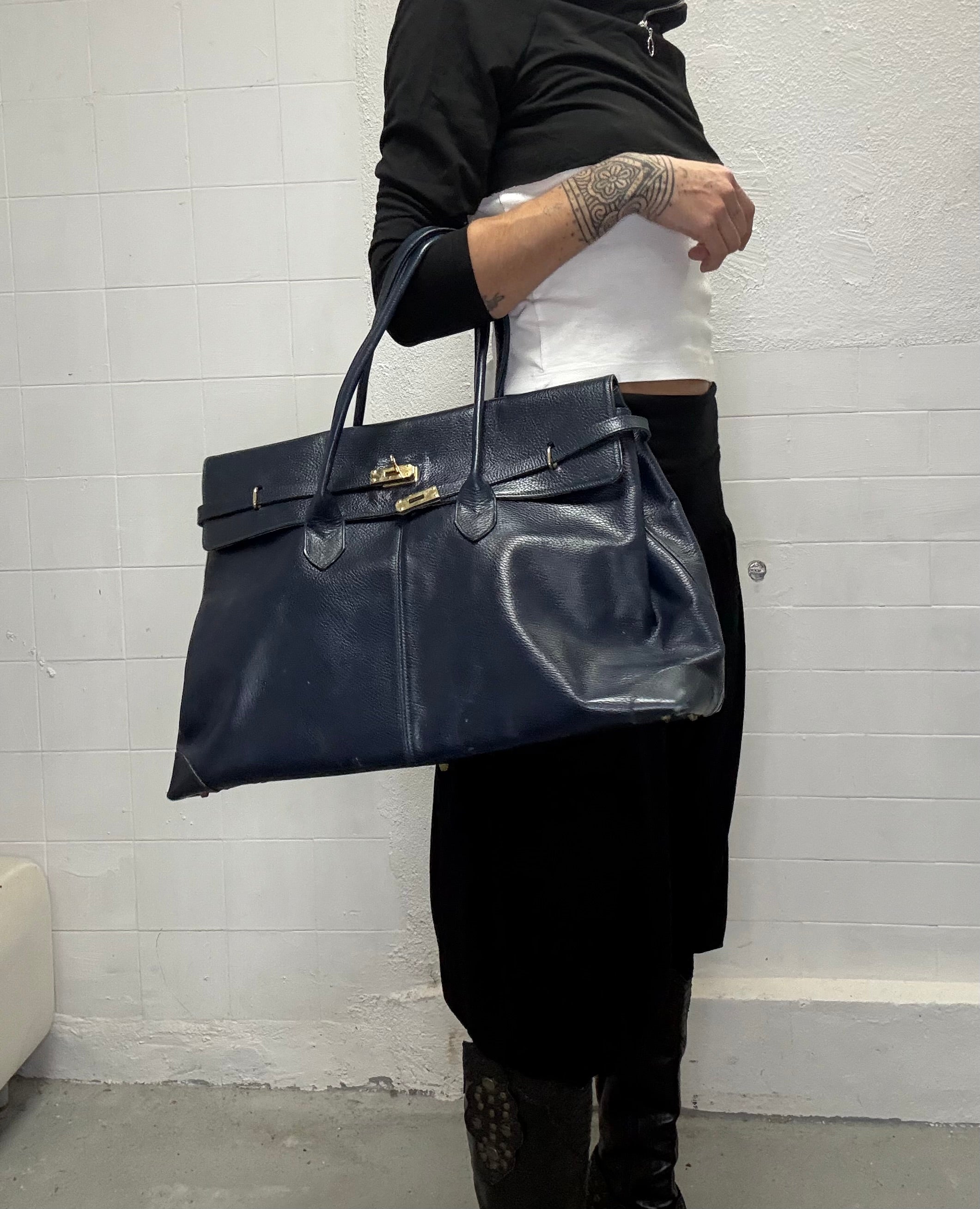 0104 FIRKIN NAVY BLUE REAL LEATHER