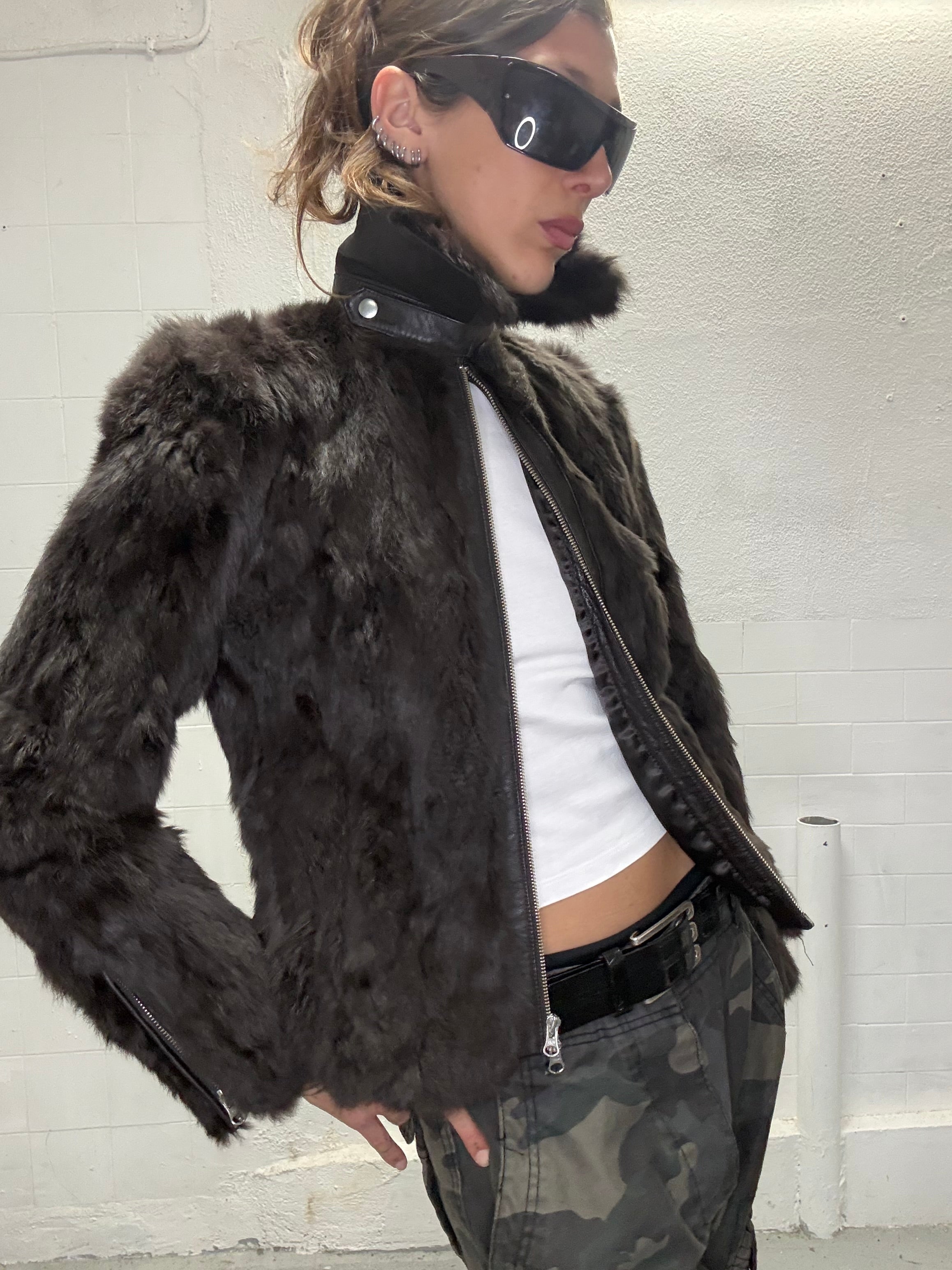 080 REAL FUR DARK CHOC JACKET
