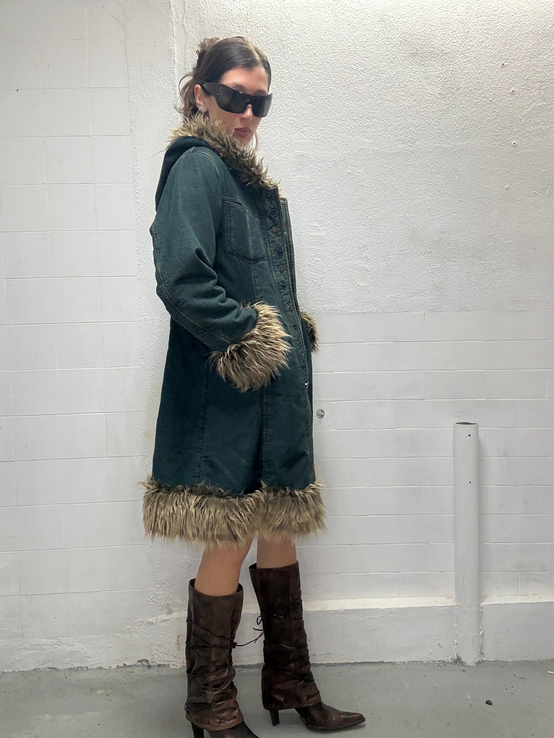 066 DENIM AFHGAN COAT
