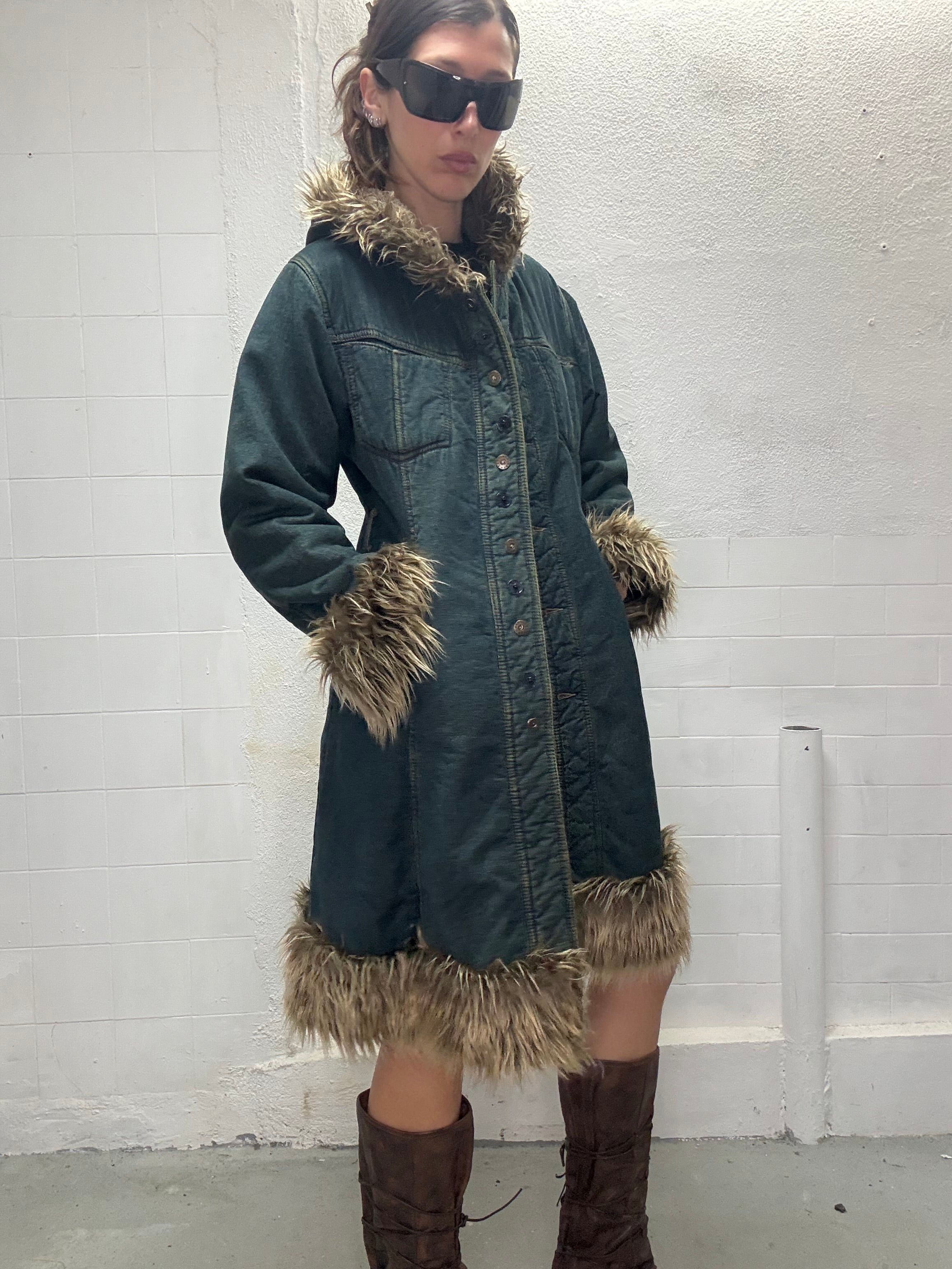 066 DENIM AFHGAN COAT