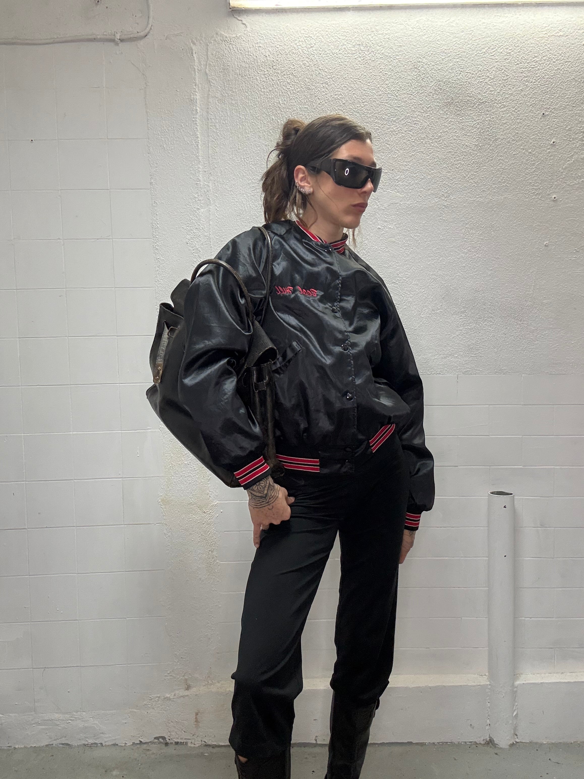 069 VINTAGE SATIN BOMBER JACKET