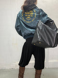 079 VINTAGE SATIN PETROL BLUE BOMBER