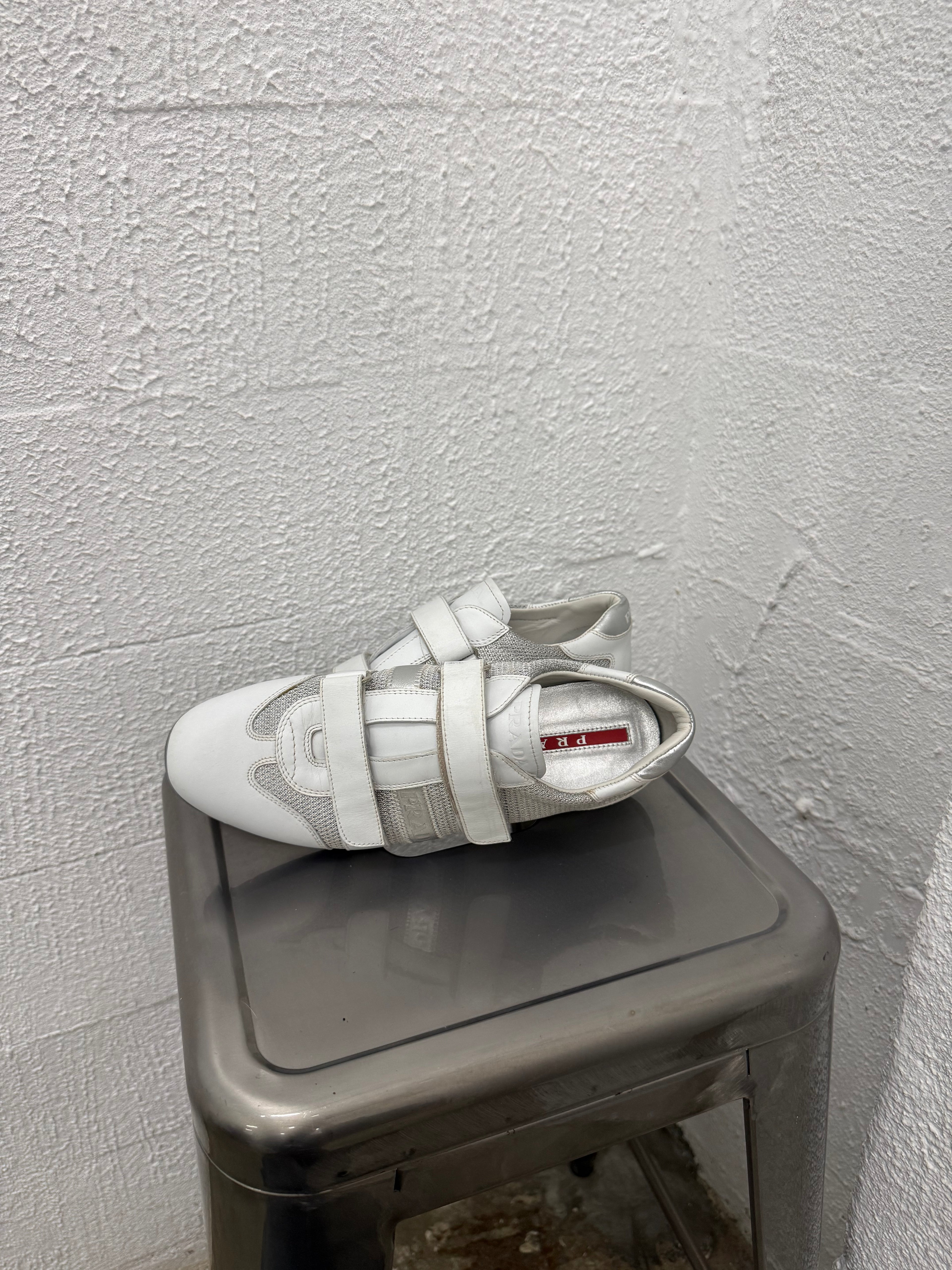 0108 VINTAGE METALIC PRADA SNEAKERS