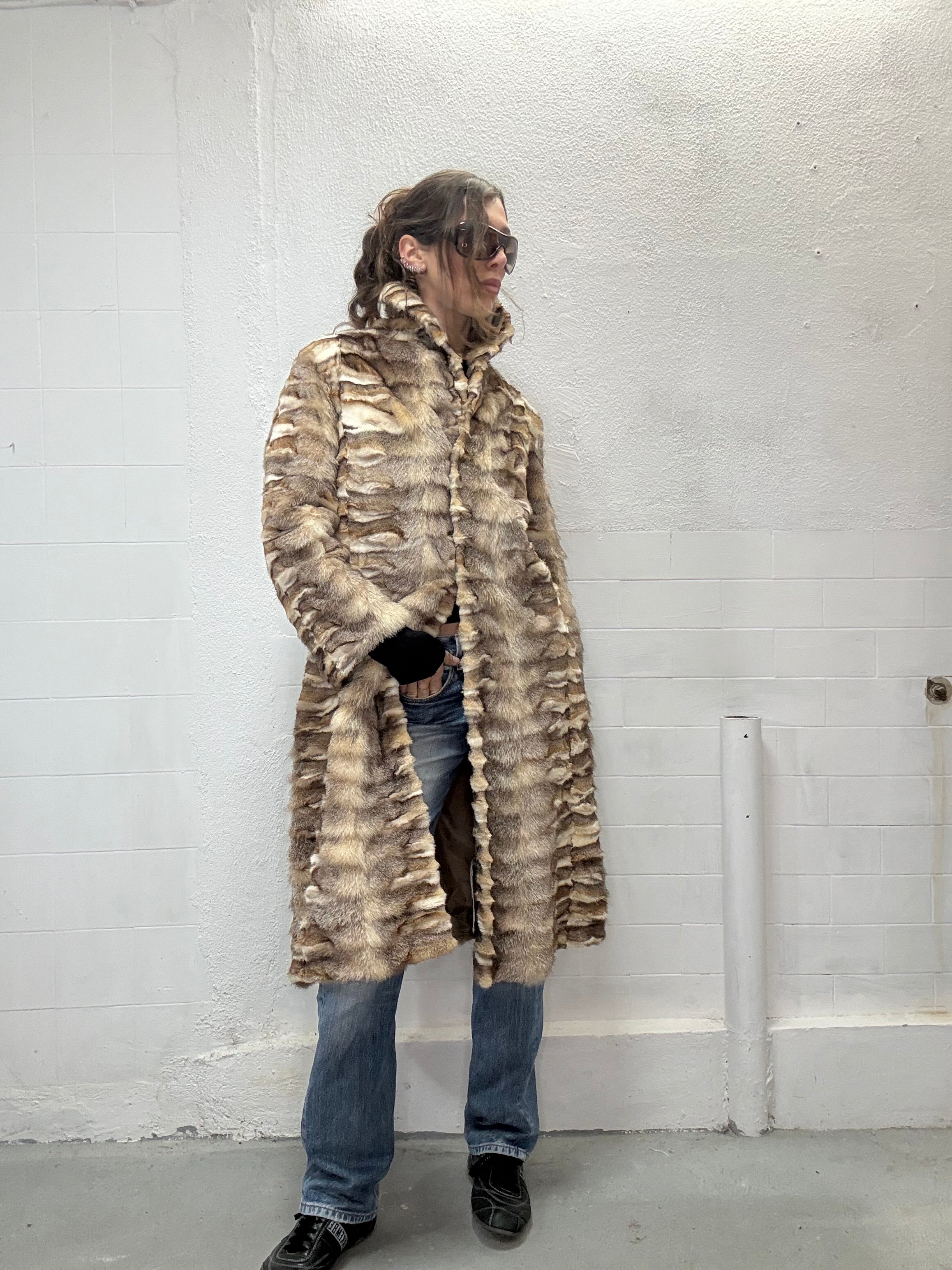Vintage fur coat with soft layered texture