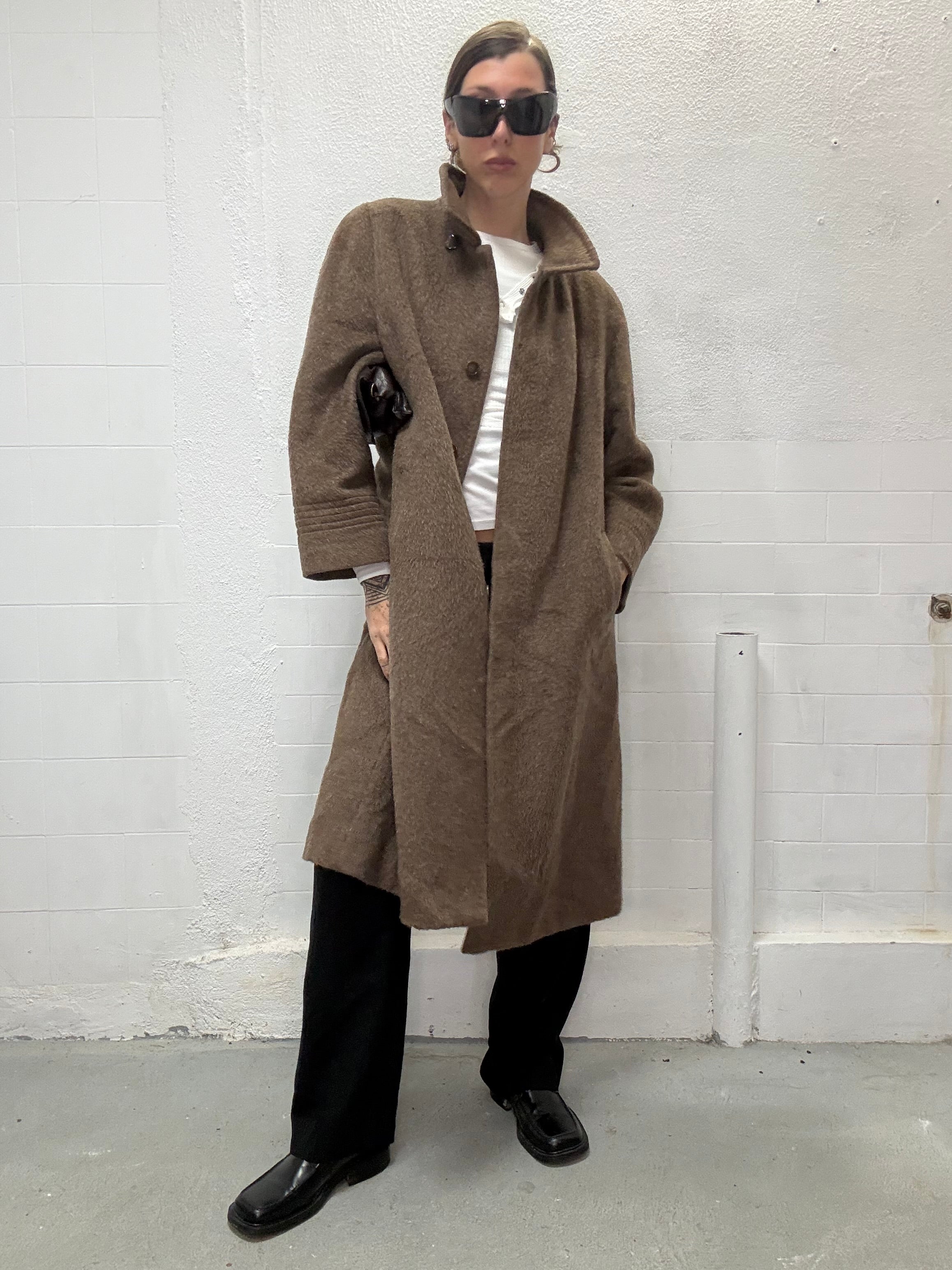 Vintage wool coat with structured collar