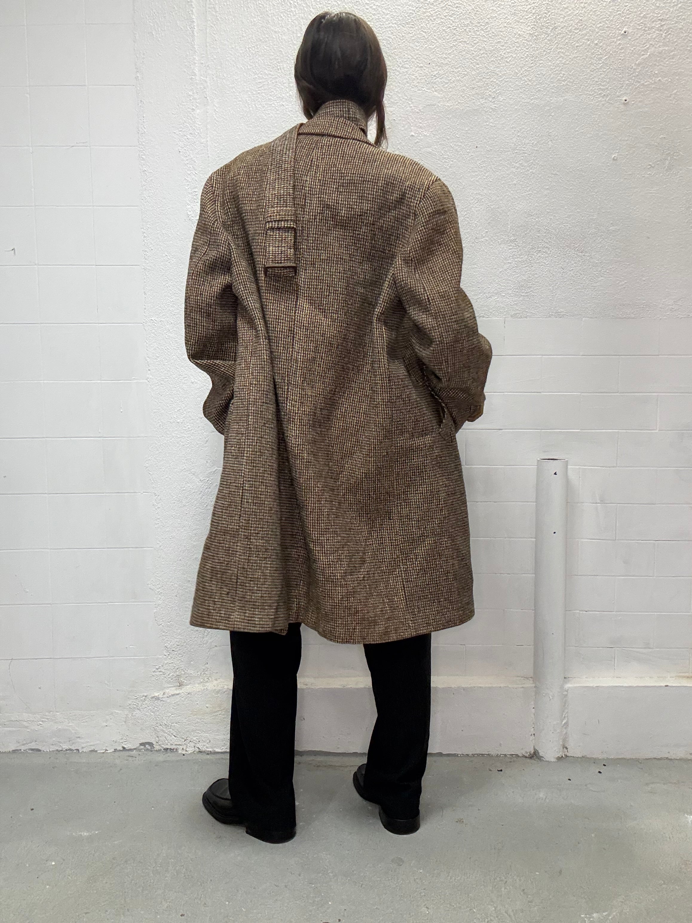 Classic vintage wool coat oversized fit back view